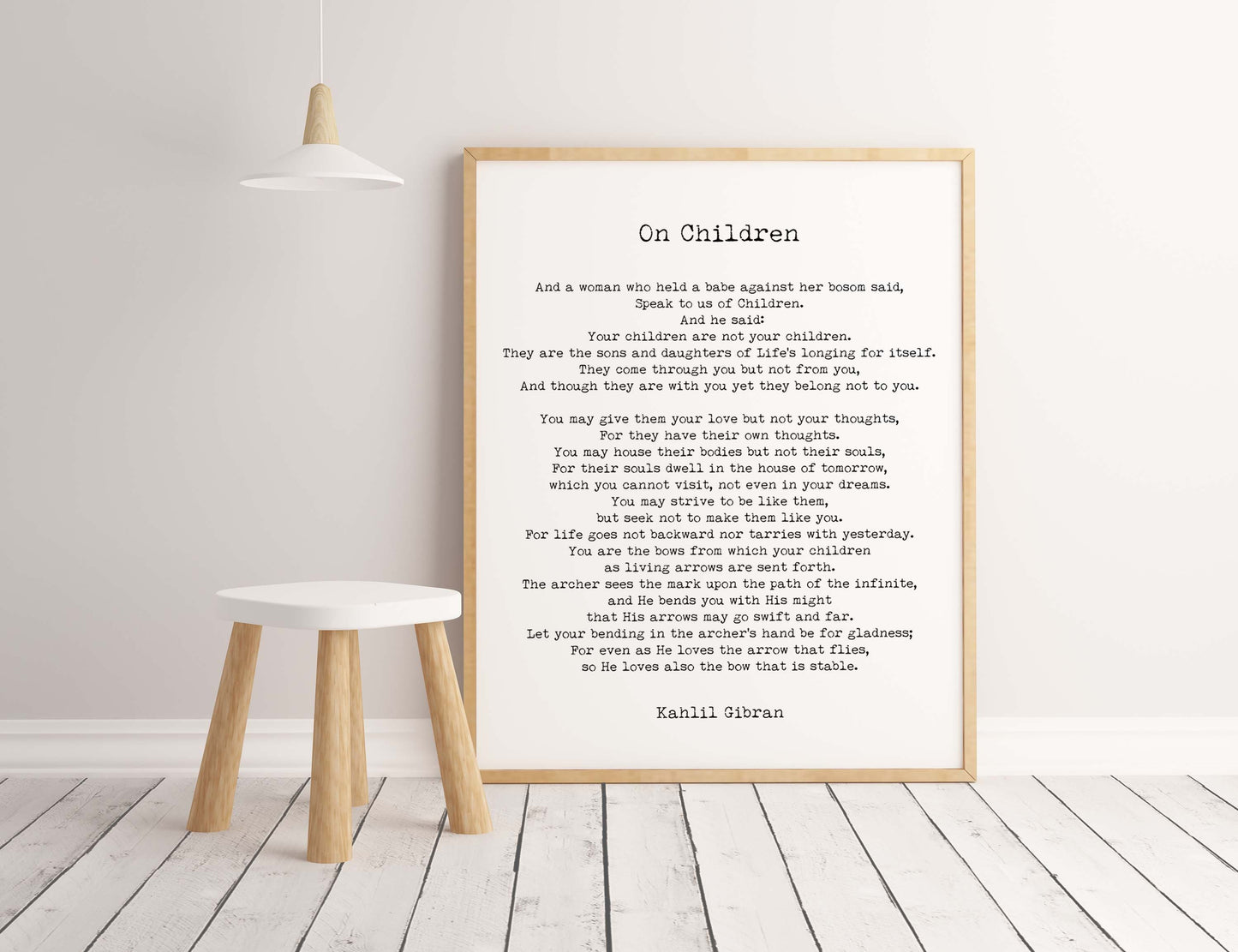 On Children Poem Wall Art Kahlil Gibran Literary Print
