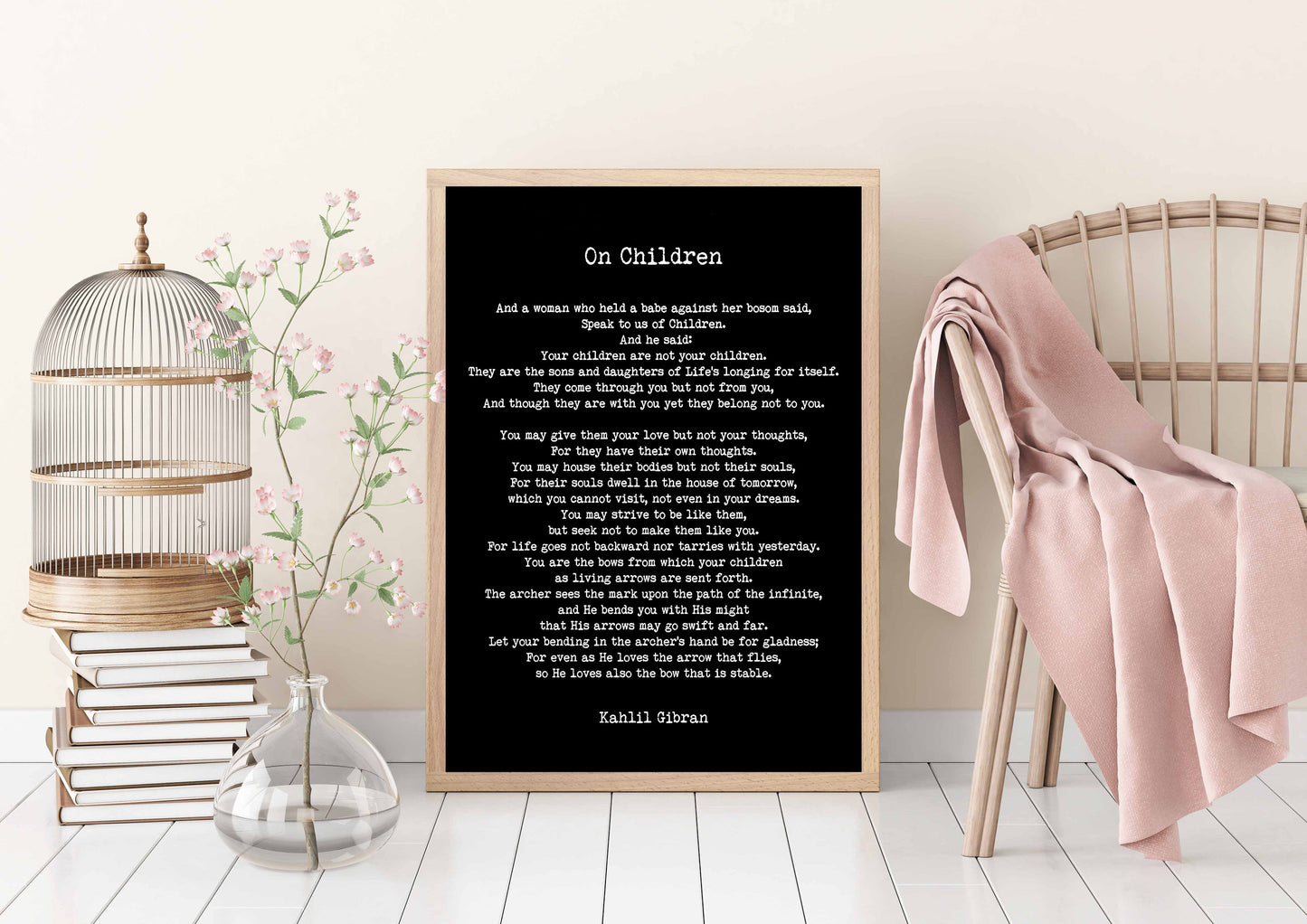 On Children Poem Wall Art Kahlil Gibran Literary Print