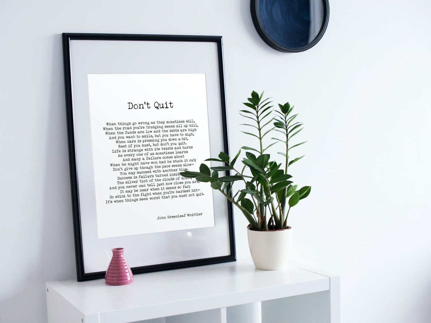 Don’t Quit Poem Print by John Greenleaf Whittier