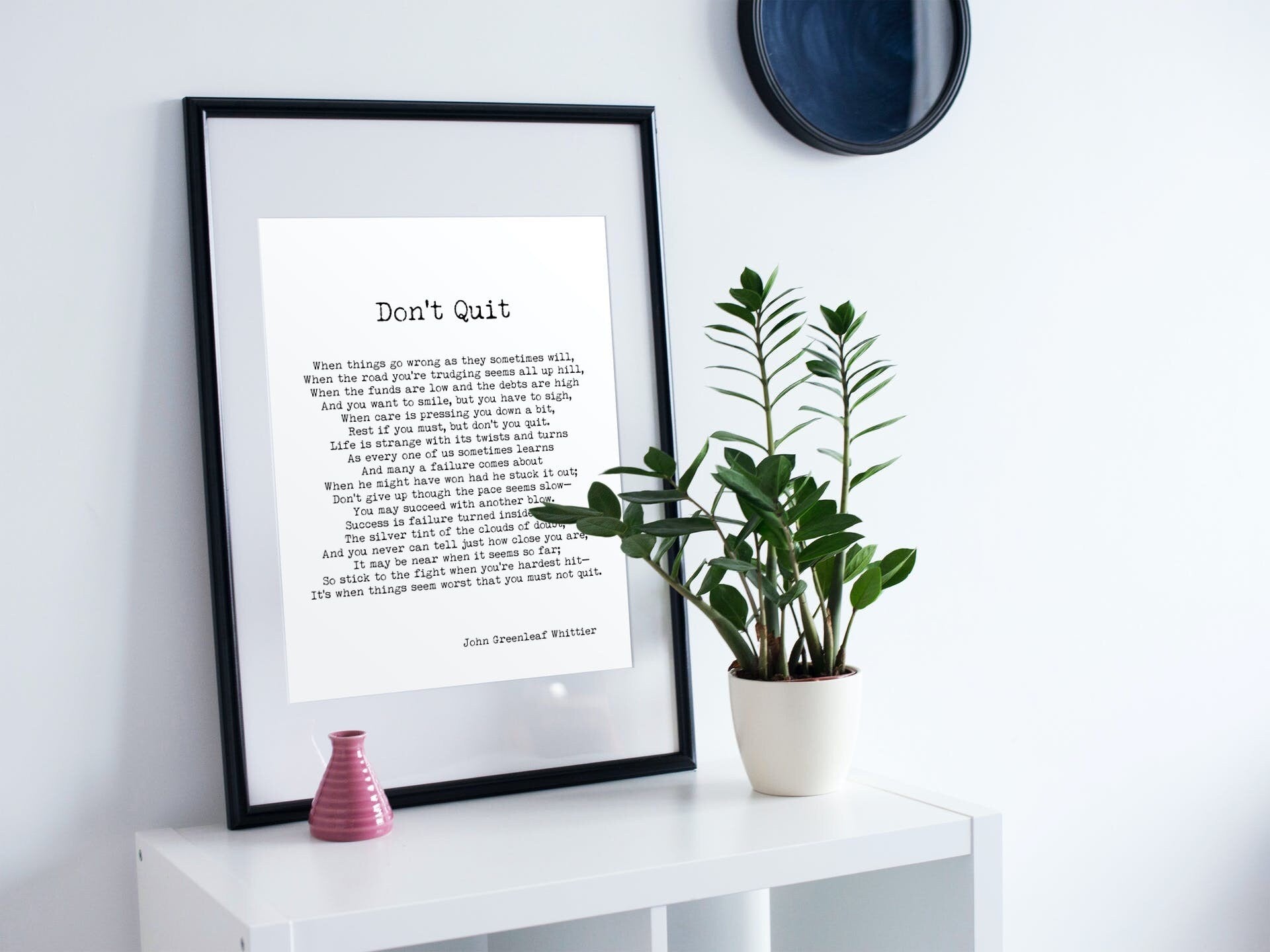 Don’t Quit Poem Print by John Greenleaf Whittier