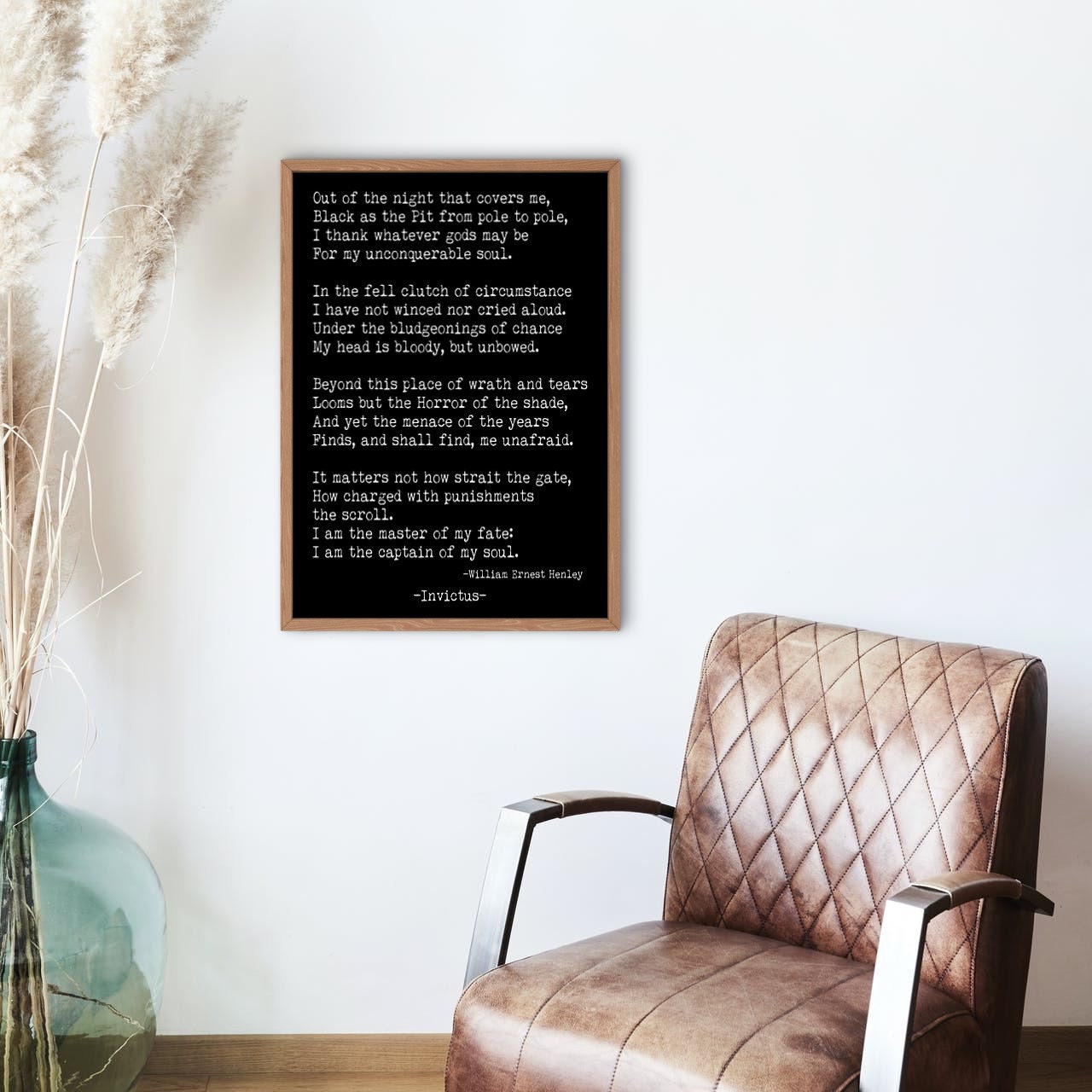 Invictus Poem Print William Ernest Henley Inspirational Wall Art