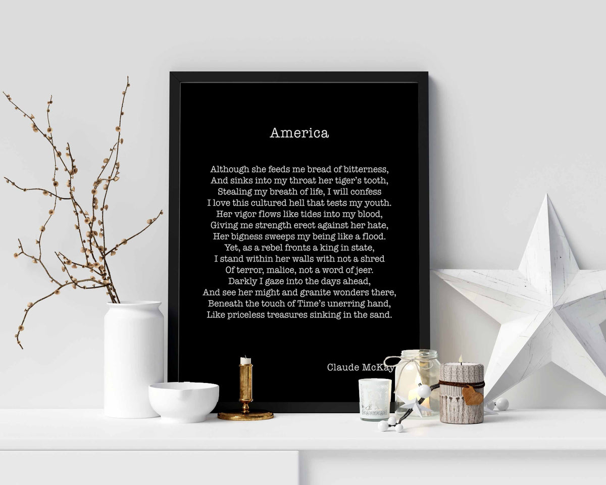 America Poem, Claude McKay Wall Art Print