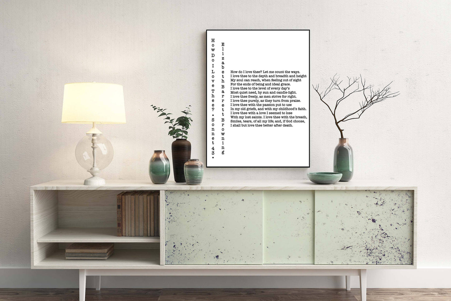How Do I Love Thee Print – Elizabeth Barrett Browning Sonnet 43 Poetry Wall Art