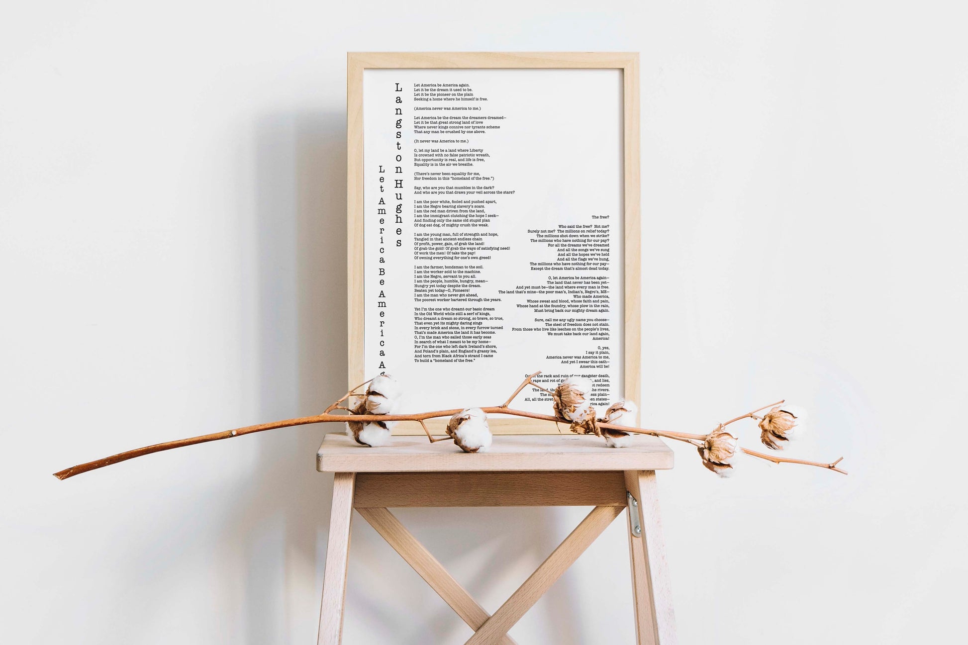 America Poem, Langston Hughes Wall Art Prints