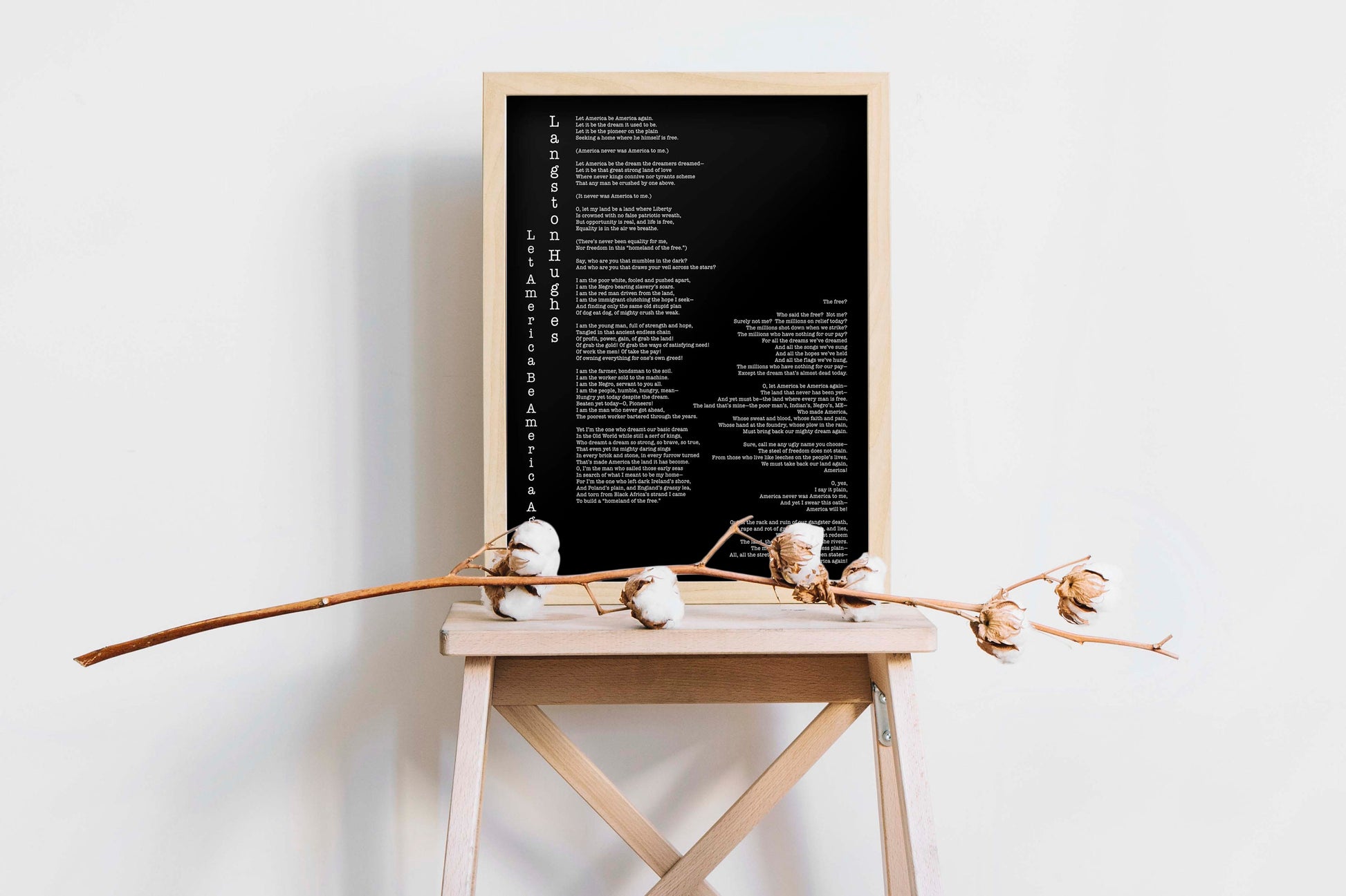 America Poem, Langston Hughes Wall Art Prints