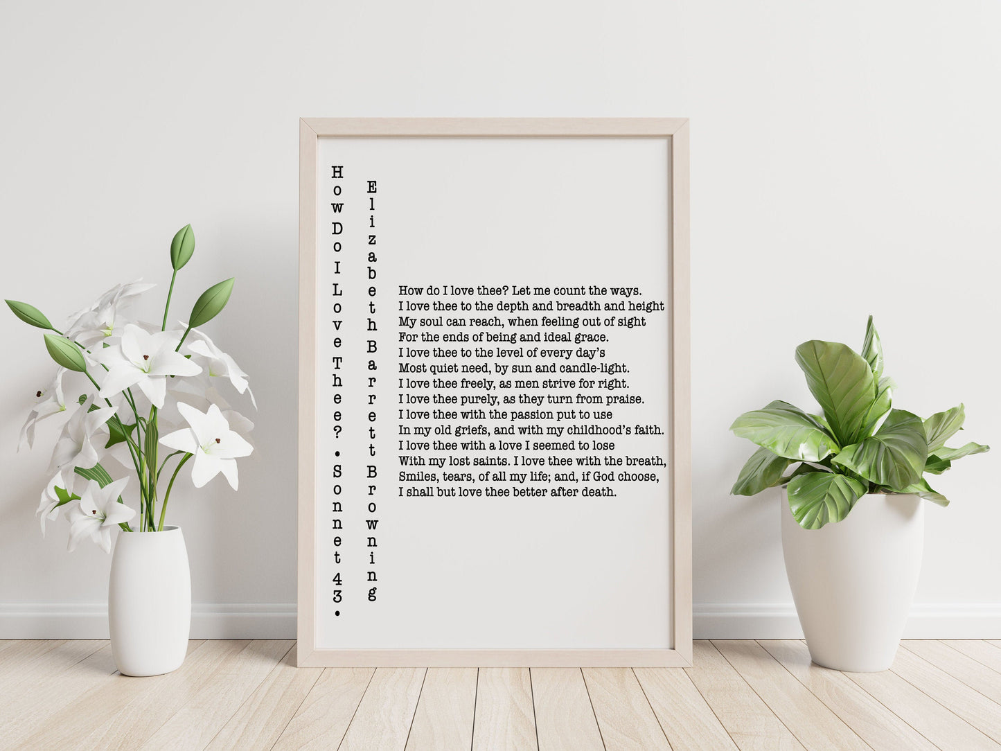 How Do I Love Thee Print – Elizabeth Barrett Browning Sonnet 43 Poetry Wall Art