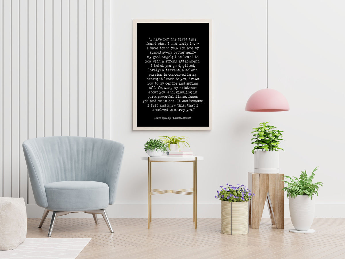 Jane Eyre Wall Art Prints, Charlotte Bronte Wall Art Decor