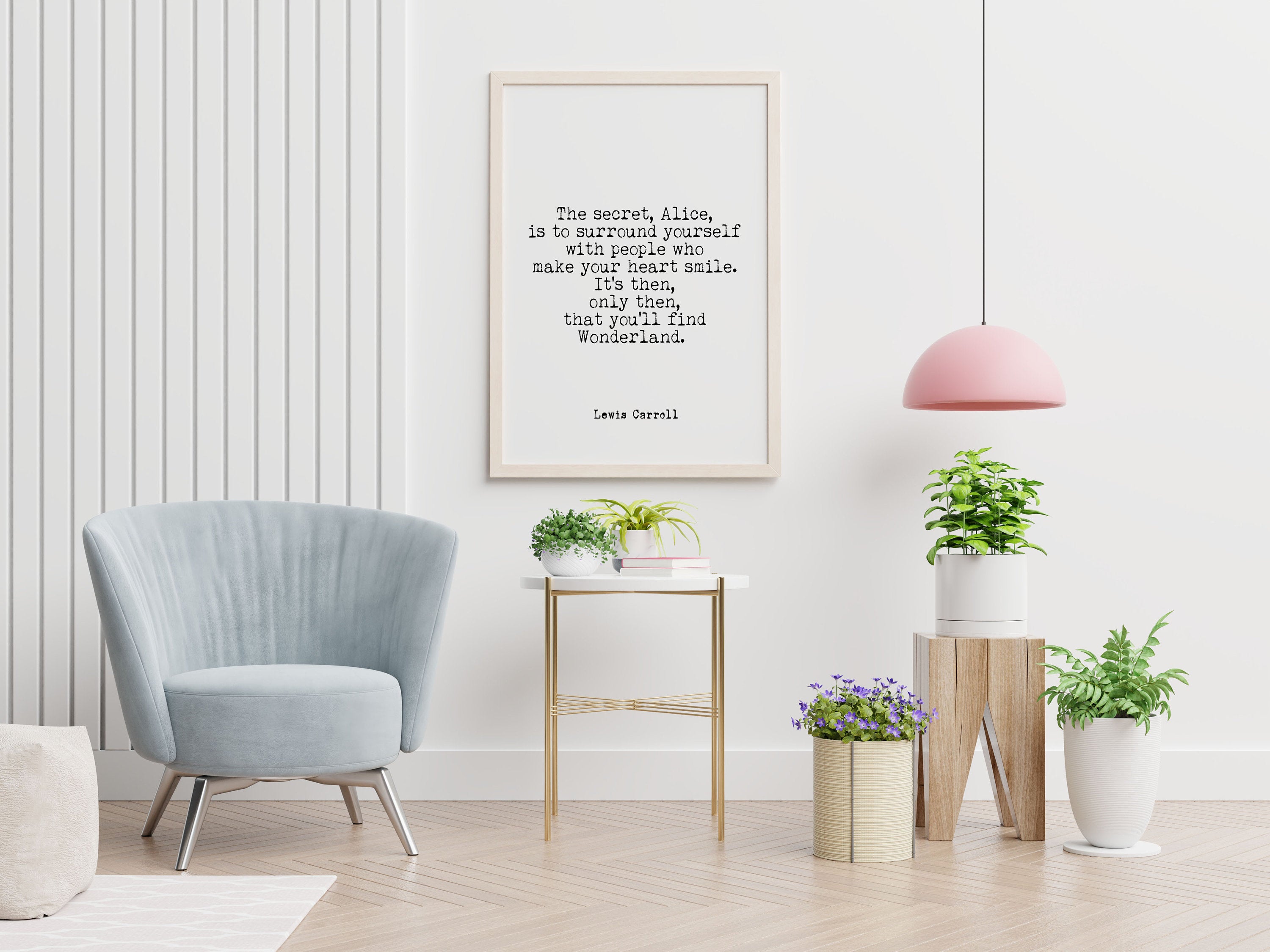 Alice in Wonderland The Secret Quote Print, Mad Hatter Unframed Wall Art Prints in Black & White for Wall Decor