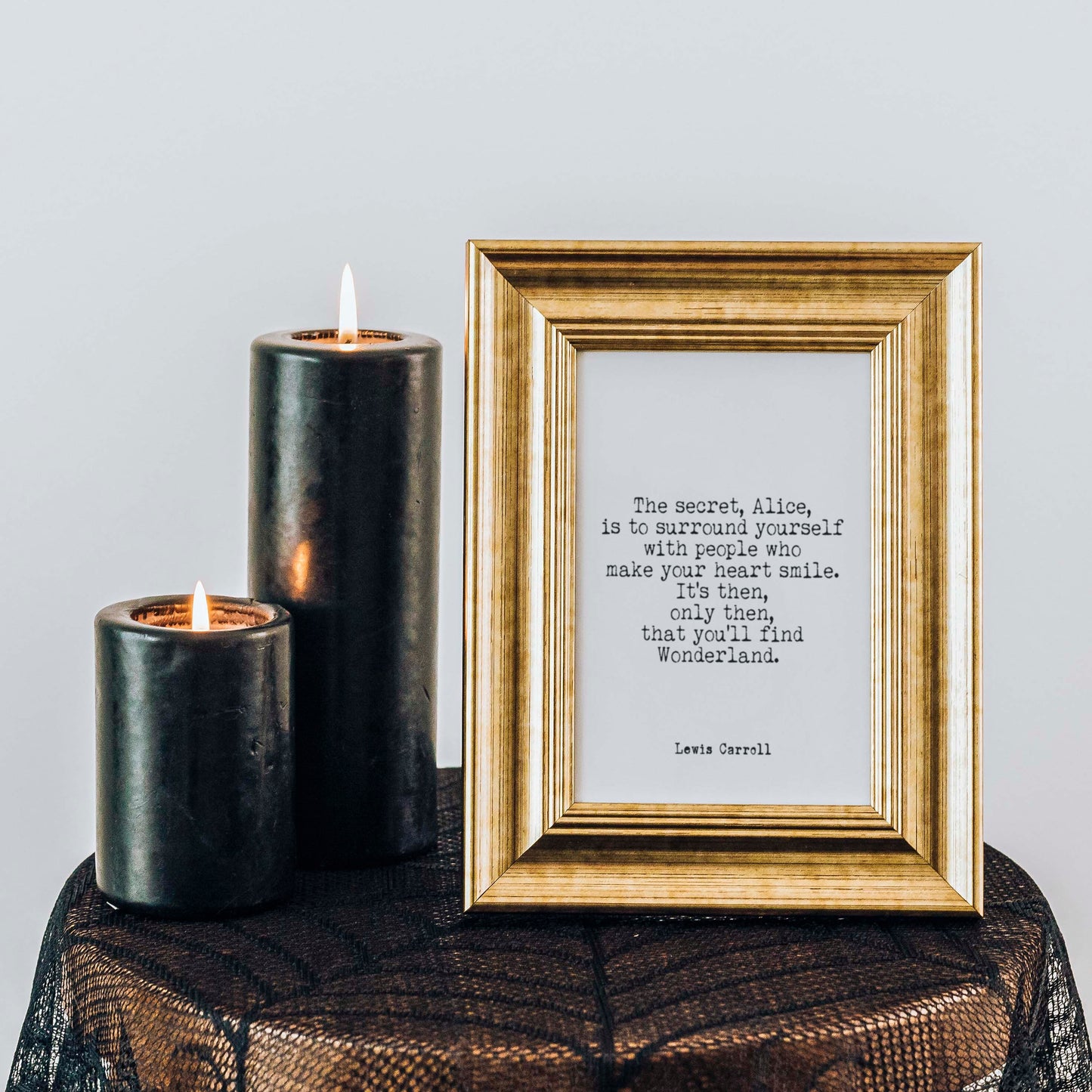 Lewis Carroll Quote Print Wonderland Wall Art Minimalist Literary Typography Framed or Unframed