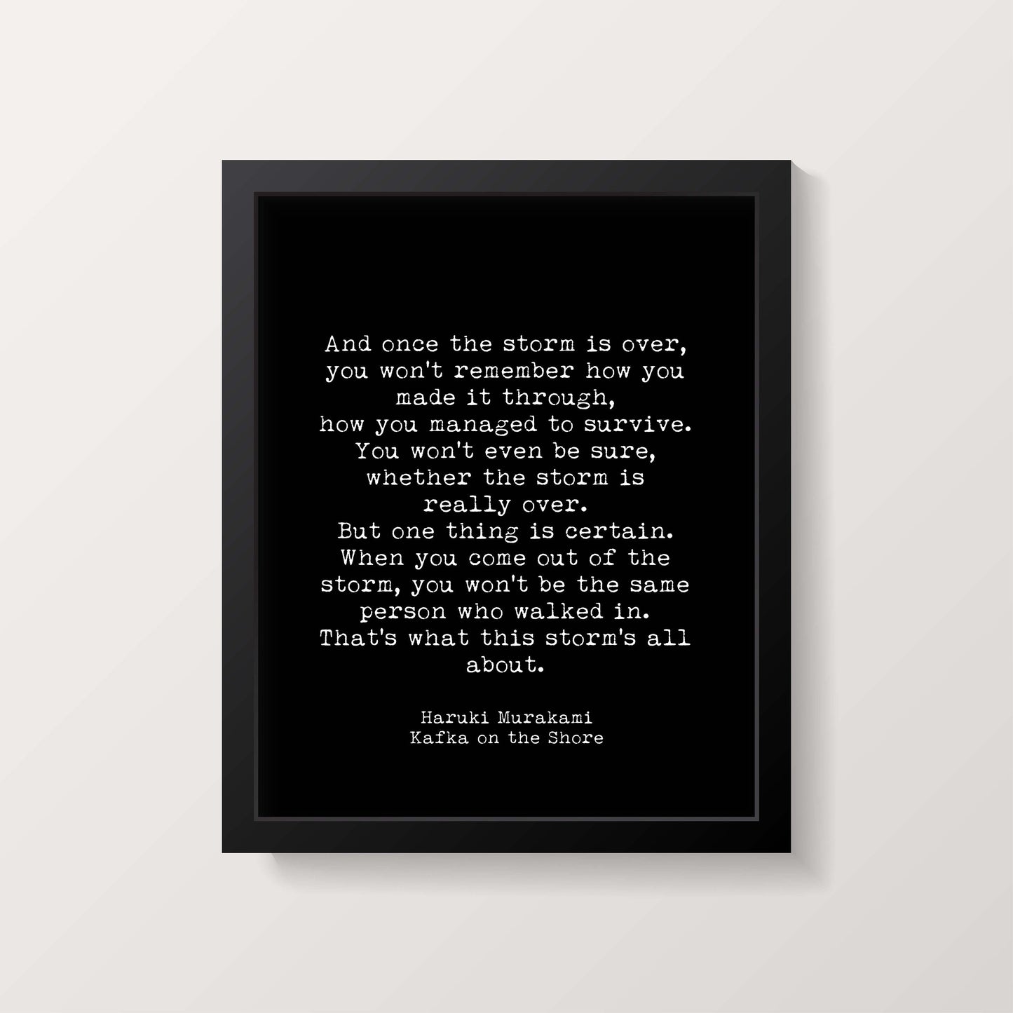 Once The Storm Is Over Haruki Murakami Quote Print in Black & White, Inspirational Quote Wall Art Prints