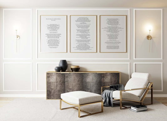 The Love Song of J. Alfred Prufrock Prints - TS Eliot 3 Piece Wall Art