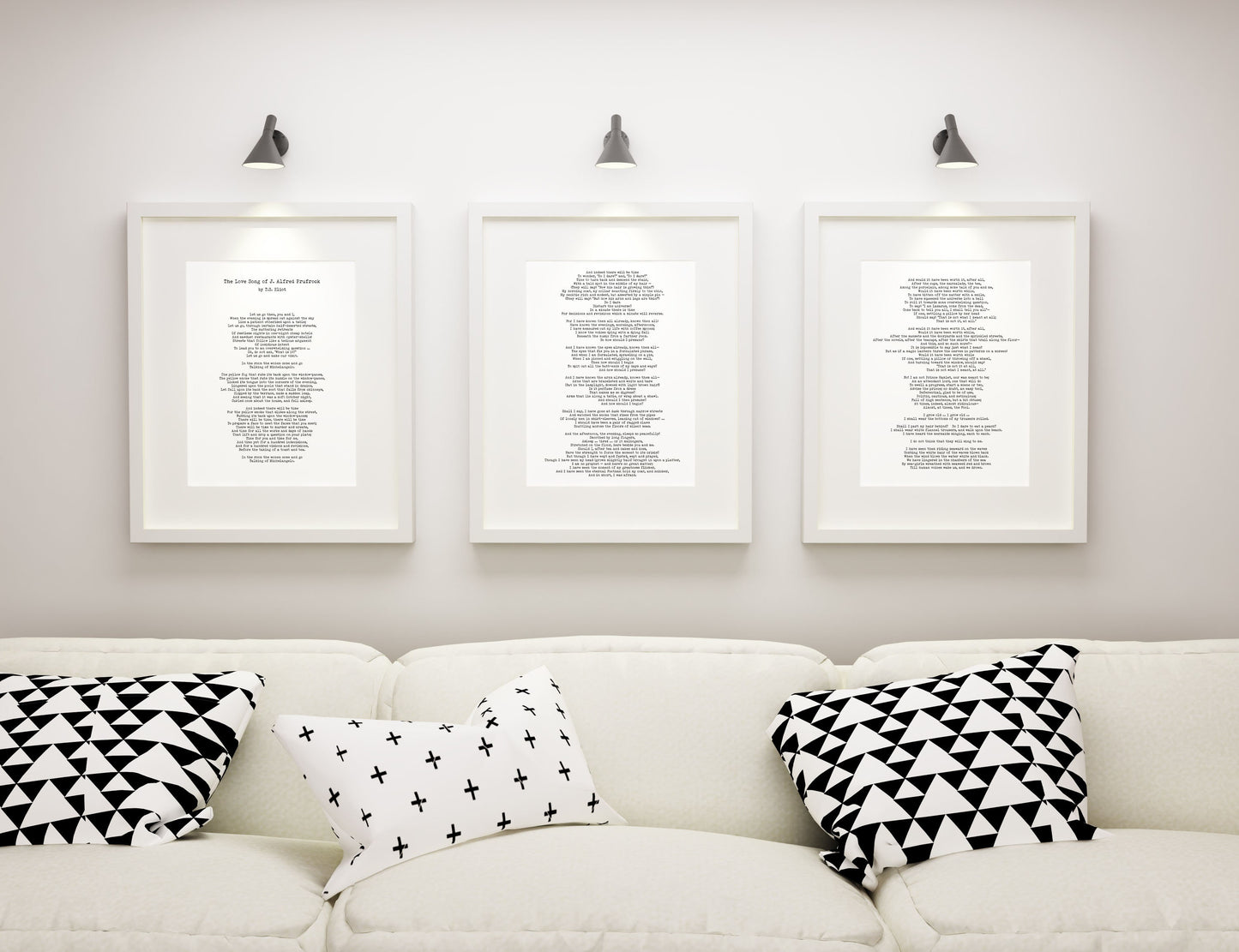The Love Song of J. Alfred Prufrock Prints - TS Eliot 3 Piece Wall Art