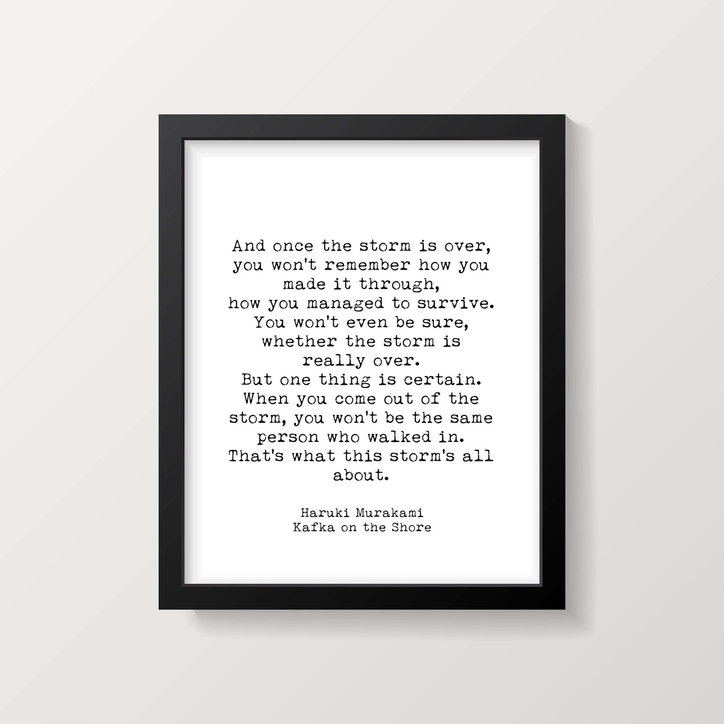 Haruki Murakami Quote Print | Kafka on the Shore Wall Art | Storm Quote Poster