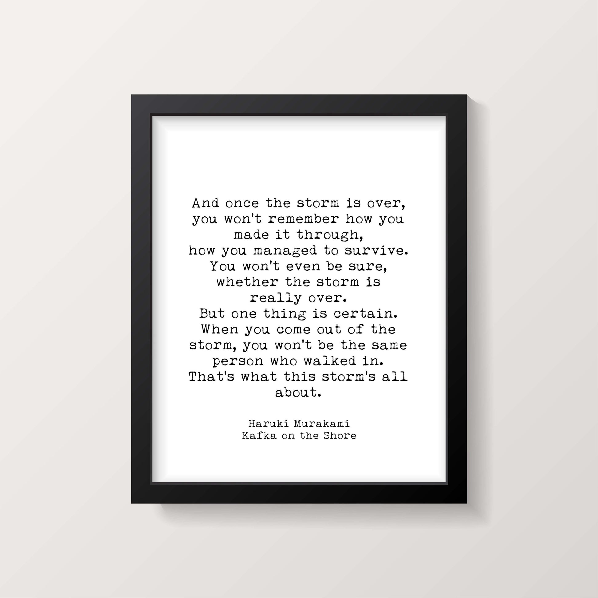 Haruki Murakami Quote Print | Kafka on the Shore Wall Art | Storm Quote Poster