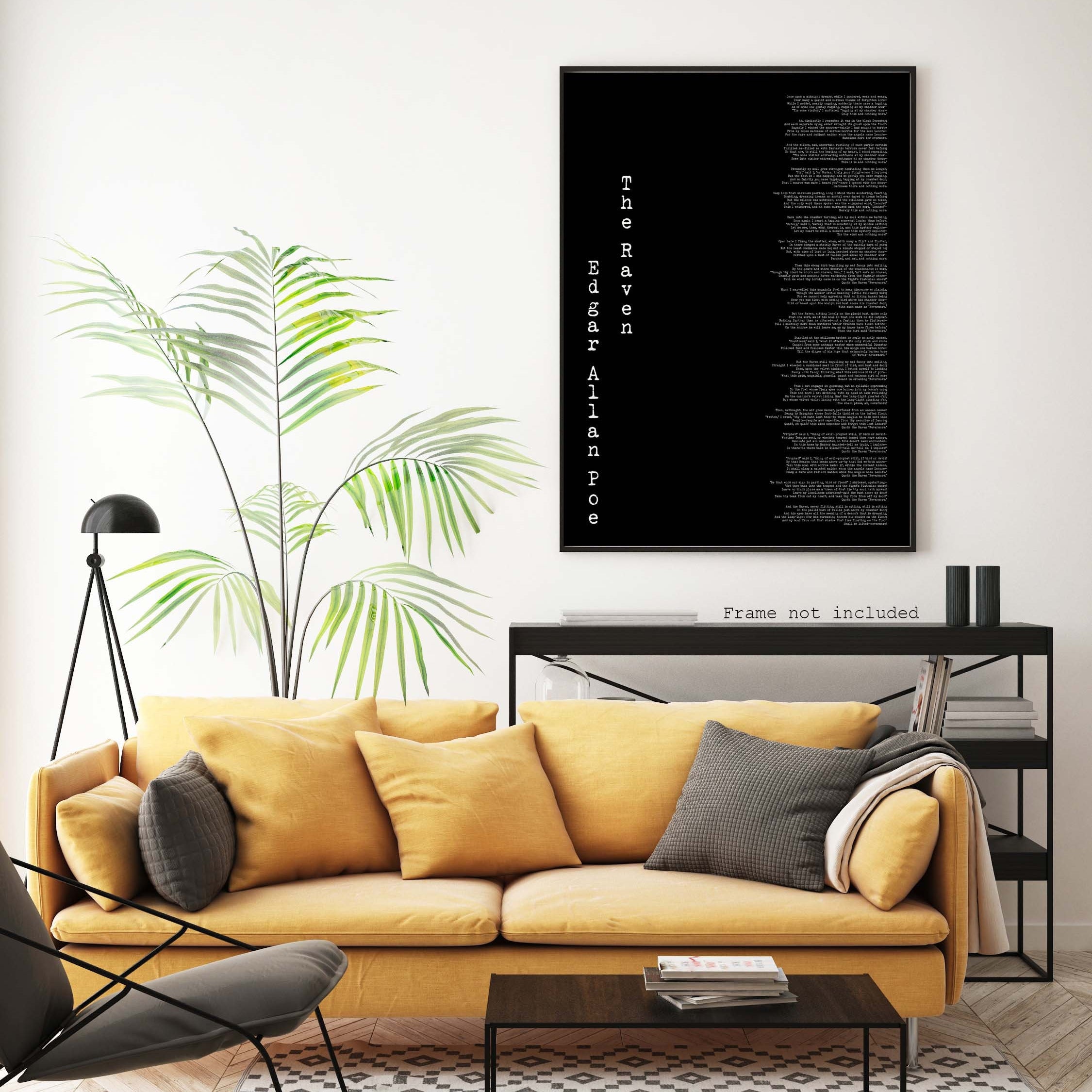 The Raven Edgar Allan Poe Poem Poster – Gothic Literature Wall Art Print, Full Text