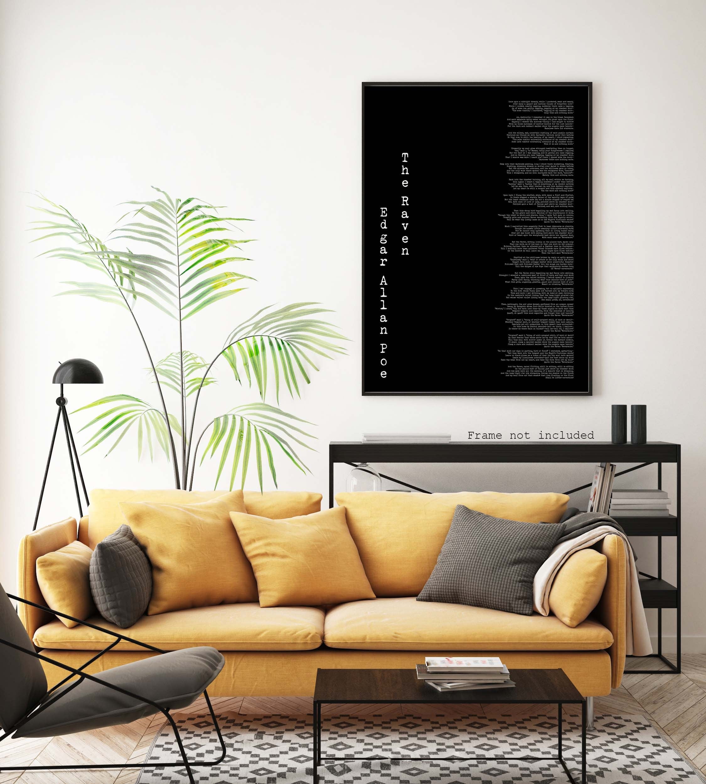 The Raven Edgar Allan Poe Poem Poster – Gothic Literature Wall Art Print, Full Text