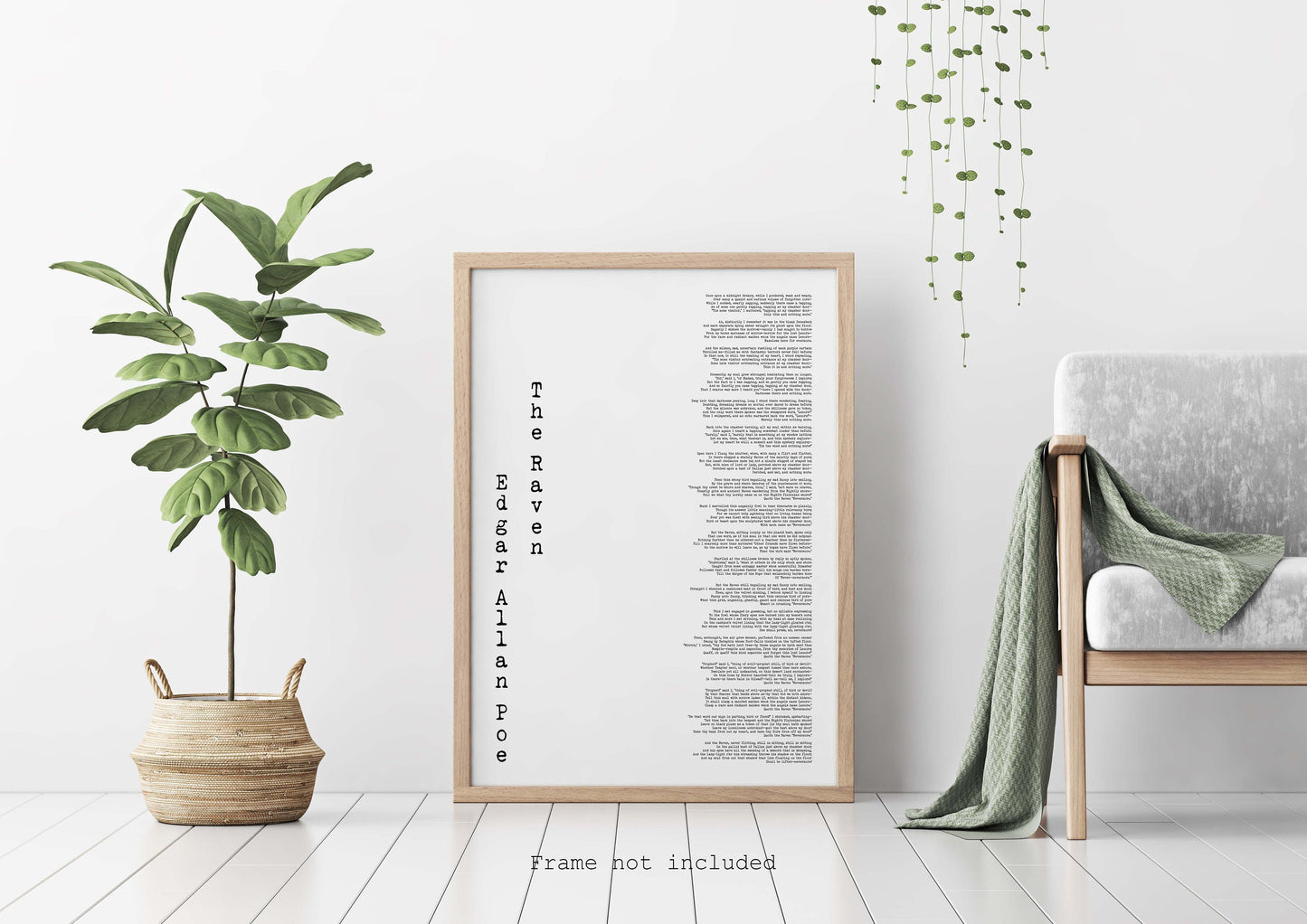 The Raven Edgar Allan Poe Poem Poster – Gothic Literature Wall Art Print, Full Text