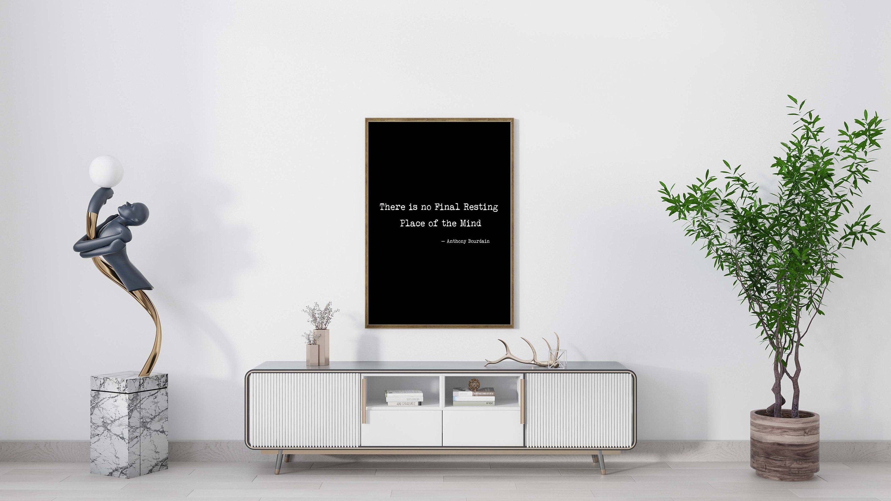 Anthony Bourdain Quote Print, There is no Final Resting Place of the Mind Travel Decor Black & White Print