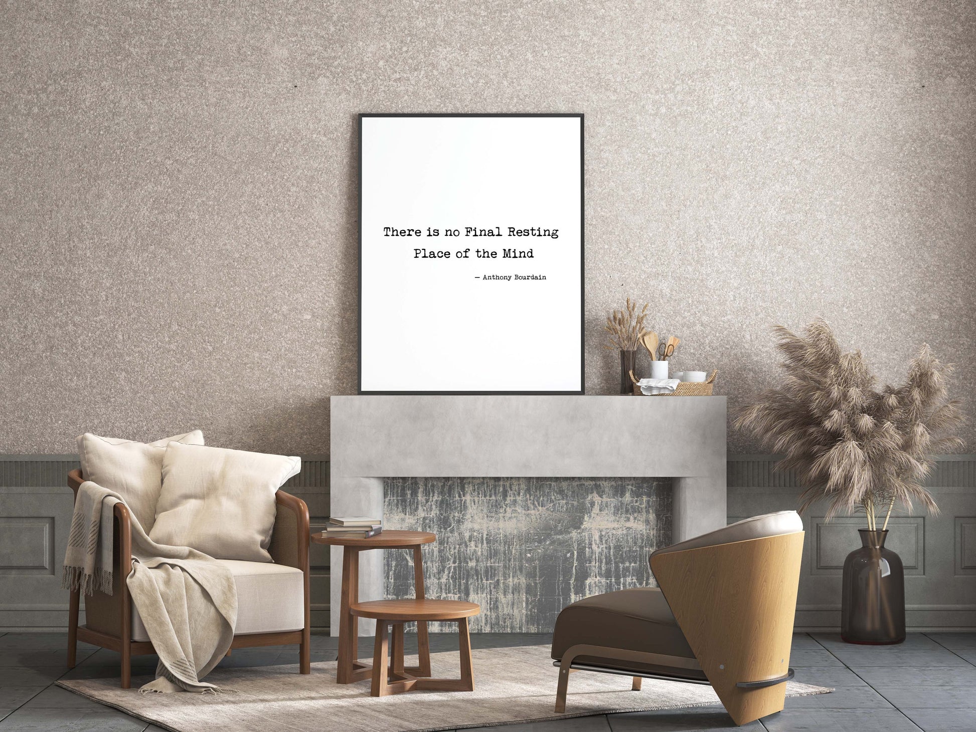 Anthony Bourdain Quote Print, There is no Final Resting Place of the Mind Travel Decor Black & White Print