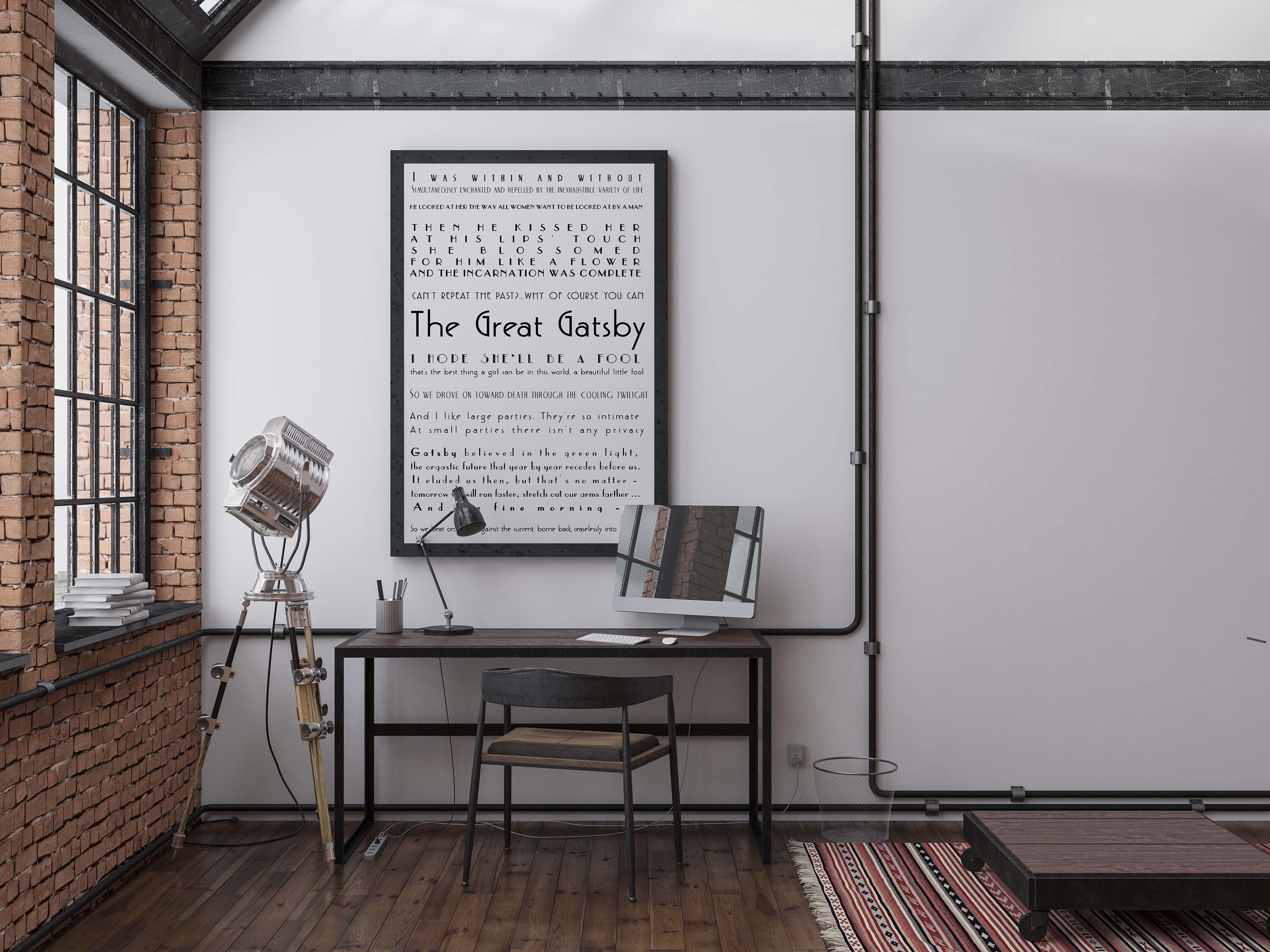 Great Gatsby Quote Print – Art Deco Literary Wall Art, F Scott Fitzgerald Poster