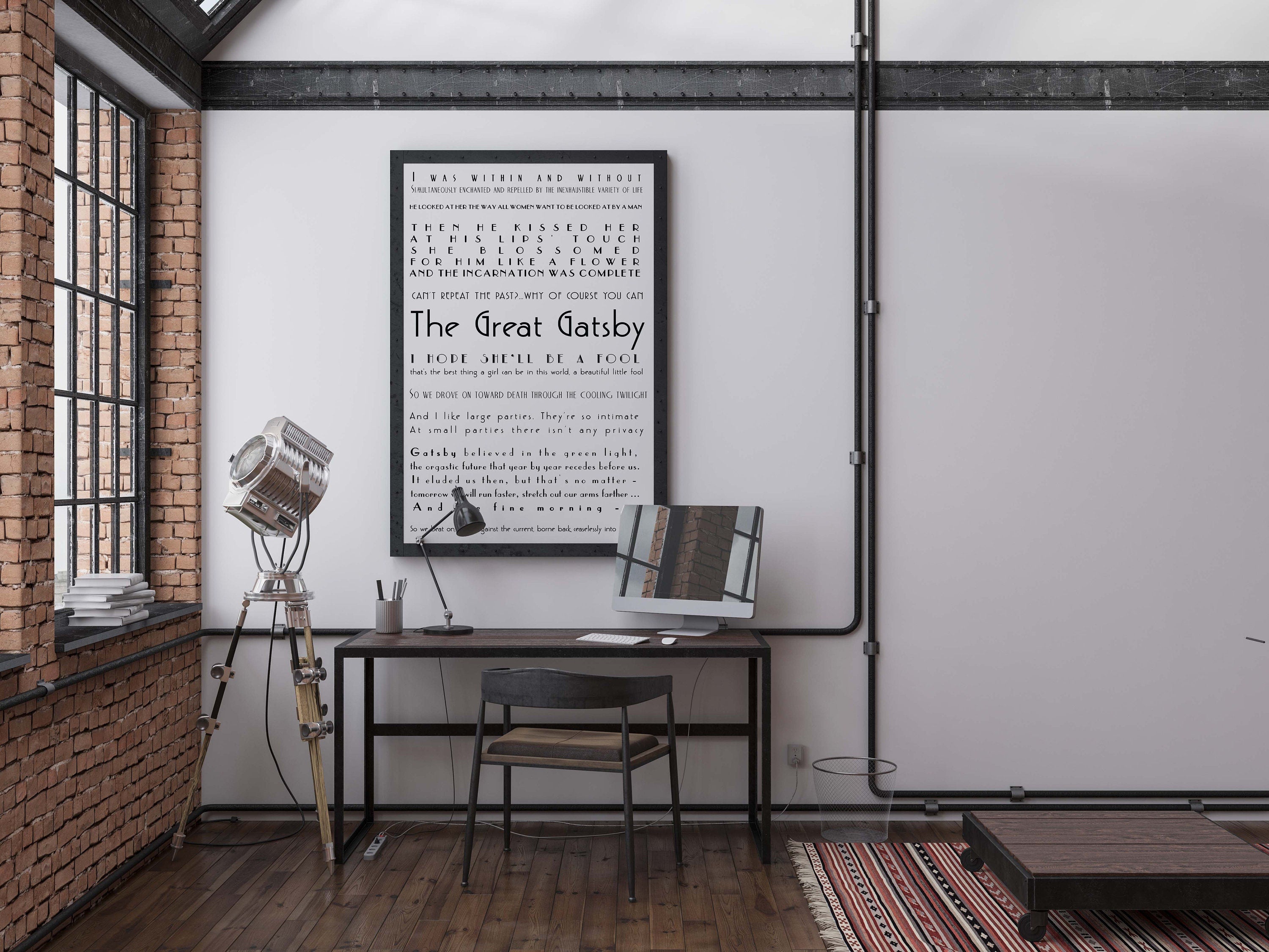 Great Gatsby Quote Print – Art Deco Literary Wall Art, F Scott Fitzgerald Poster