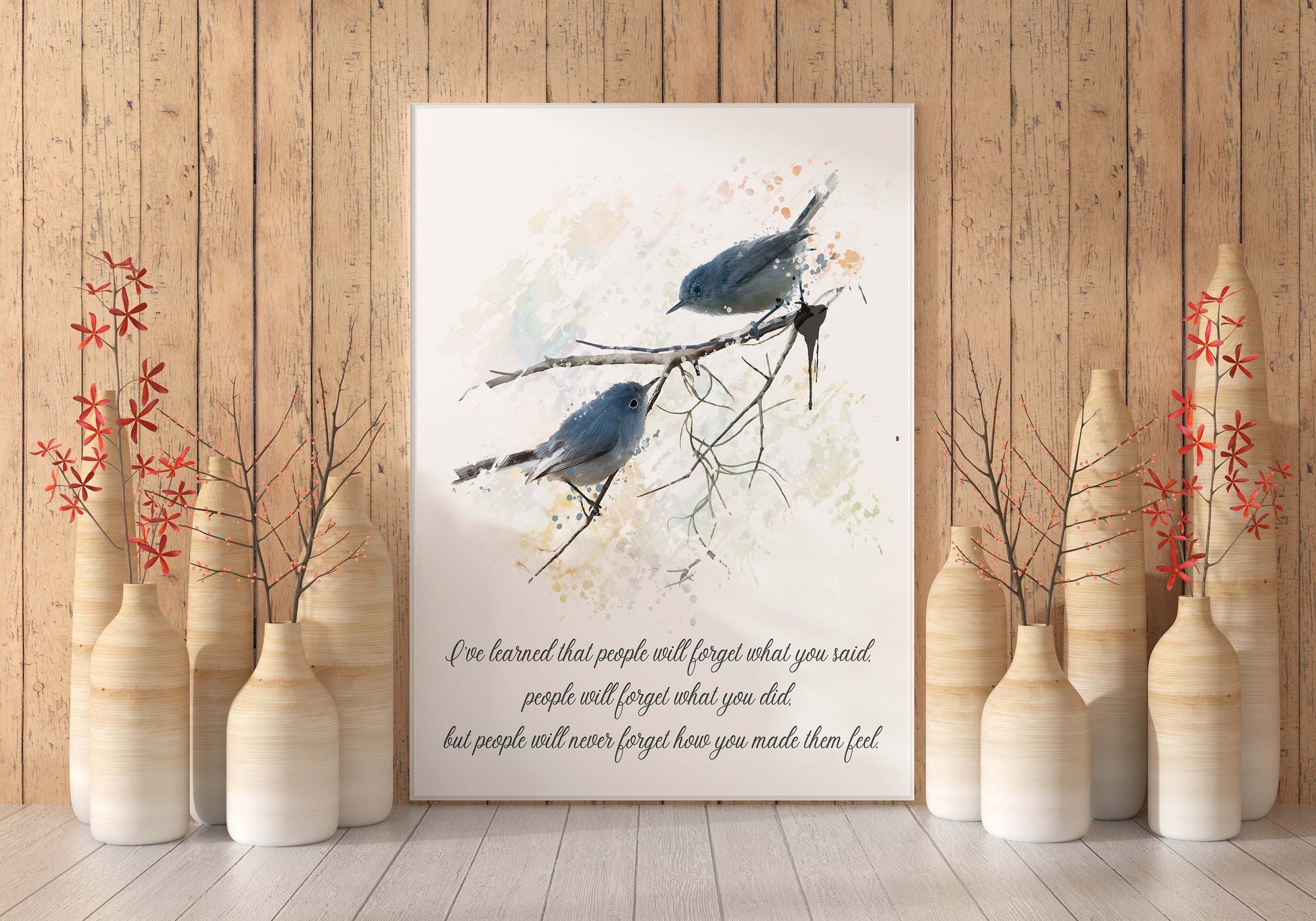 Maya Angelou Print - People Will Forget Bird Quote Print Art Wall Decor Framed & Unframed