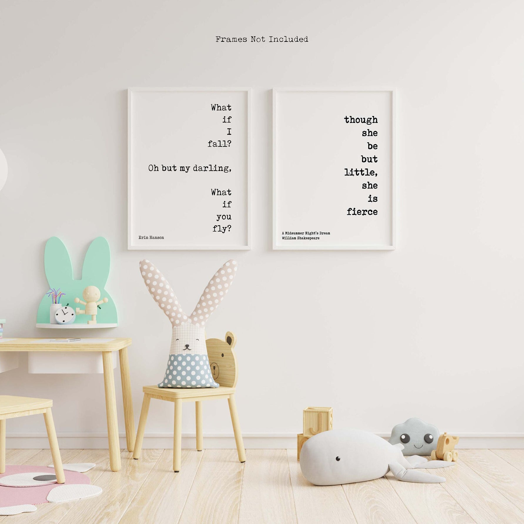 Nursery Wall Art Print set of 2, Black & White Kid's Decor