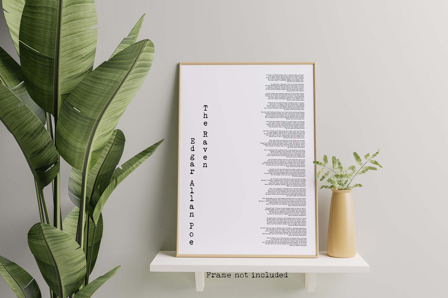 The Raven Edgar Allan Poe Poem Poster – Gothic Literature Wall Art Print, Full Text