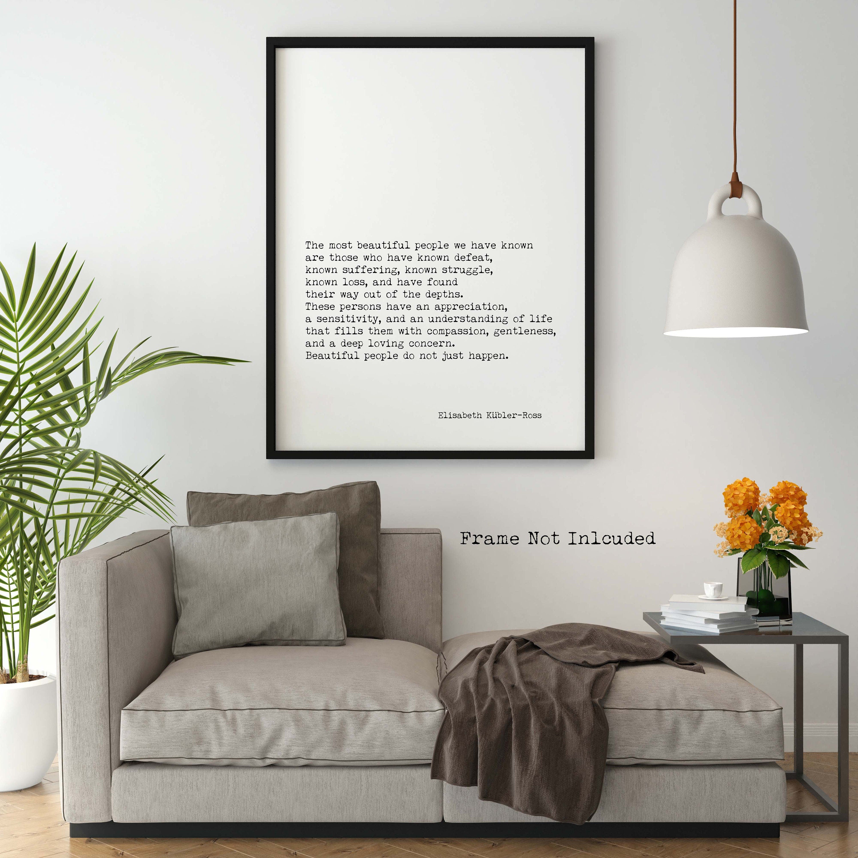 Elisabeth Kübler-Ross Quote Print Vintage Literary Wall Art
