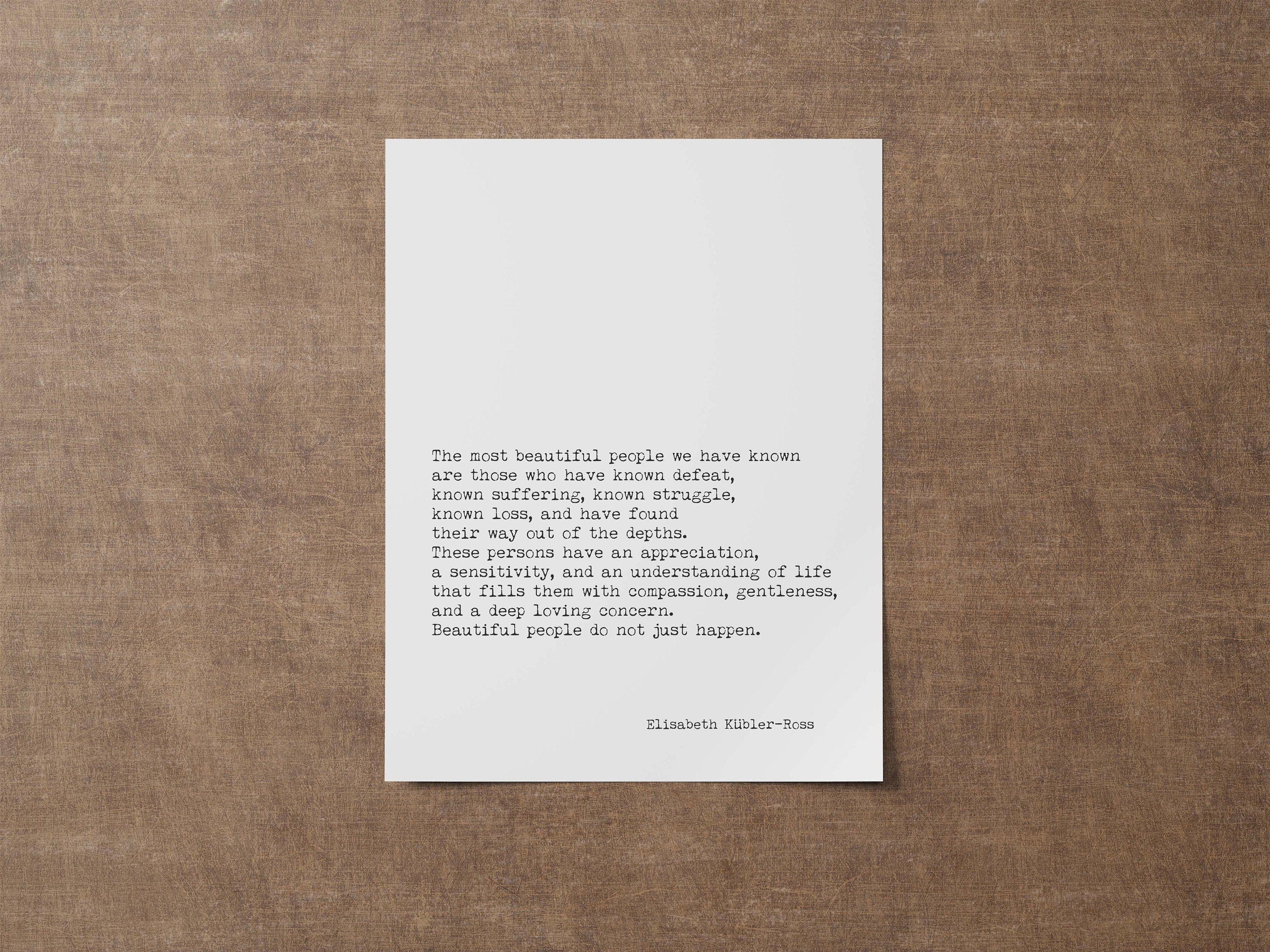 Elisabeth Kübler-Ross Quote Print Vintage Literary Wall Art