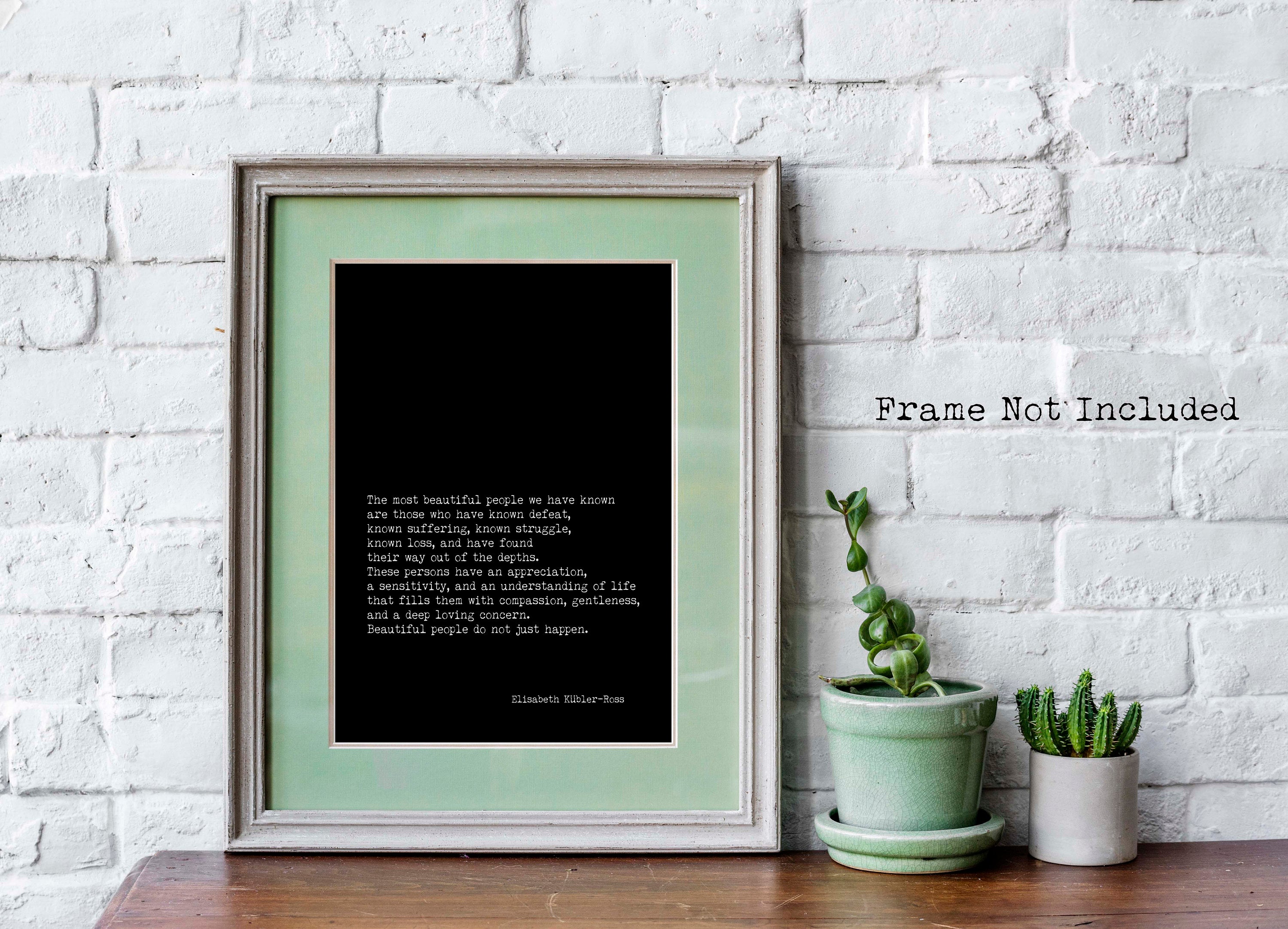 Elisabeth Kübler-Ross Quote Print Vintage Literary Wall Art