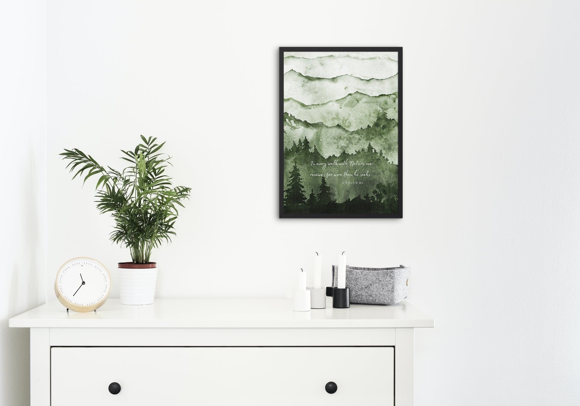 FRAMED John Muir Print for Country Decor, In Every Walk With Nature Quote Wall Art Prints FRAMED SIZES 8x10 through 24x36
