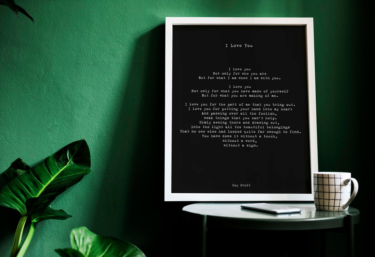 I Love You Poem, Wedding Poem or Engagement Gift Idea