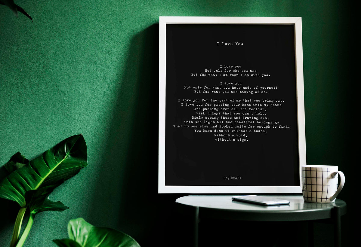 I Love You Poem, Wedding Poem or Engagement Gift Idea