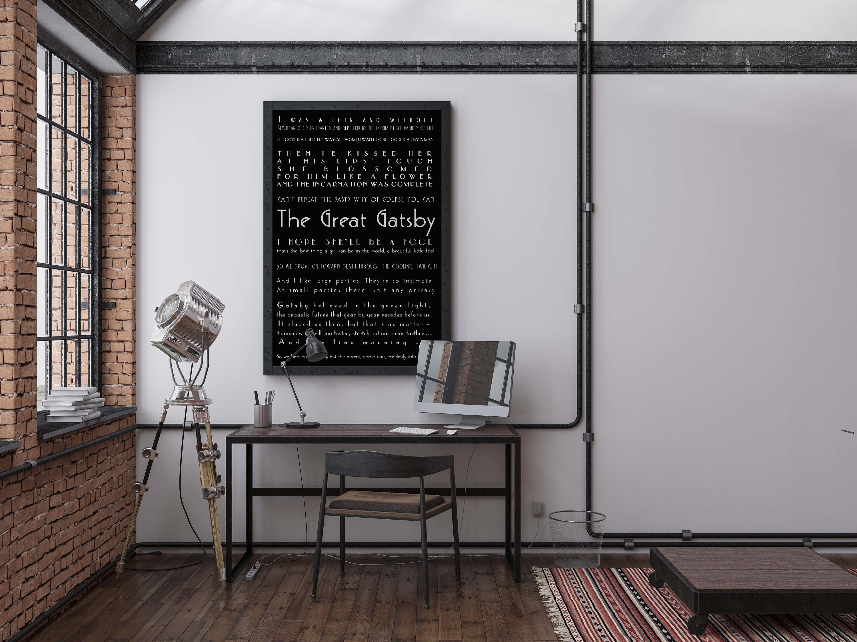 Great Gatsby Quote Print – Art Deco Literary Wall Art, F Scott Fitzgerald Poster