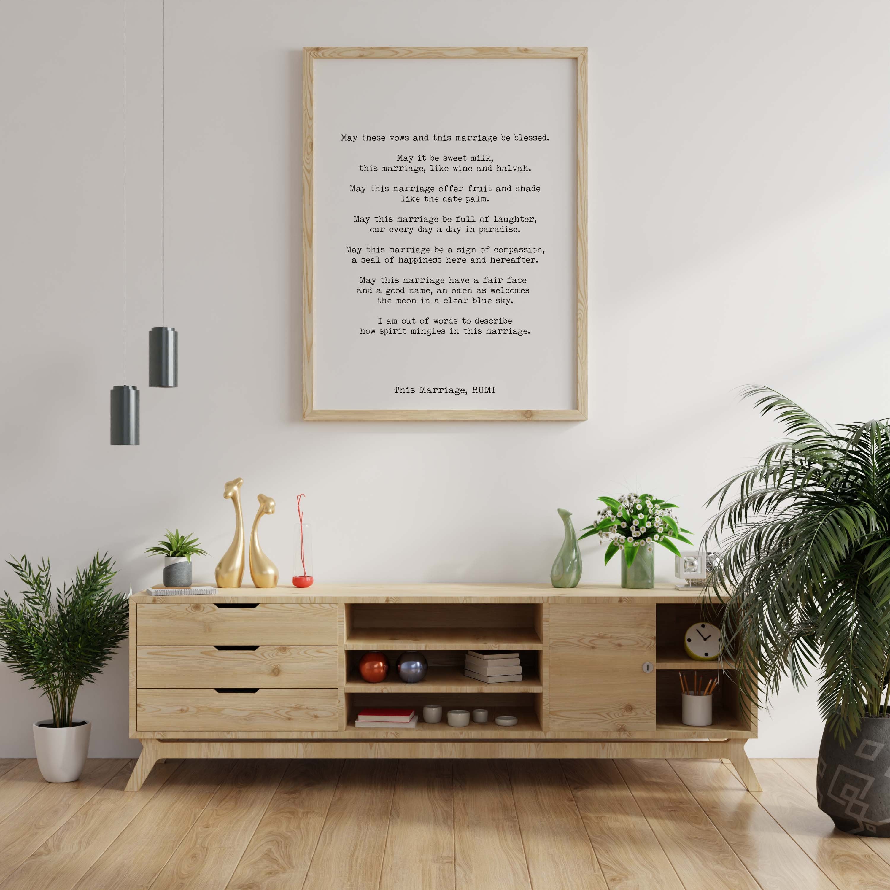 RUMI Marriage Poem Gift, Wedding Print