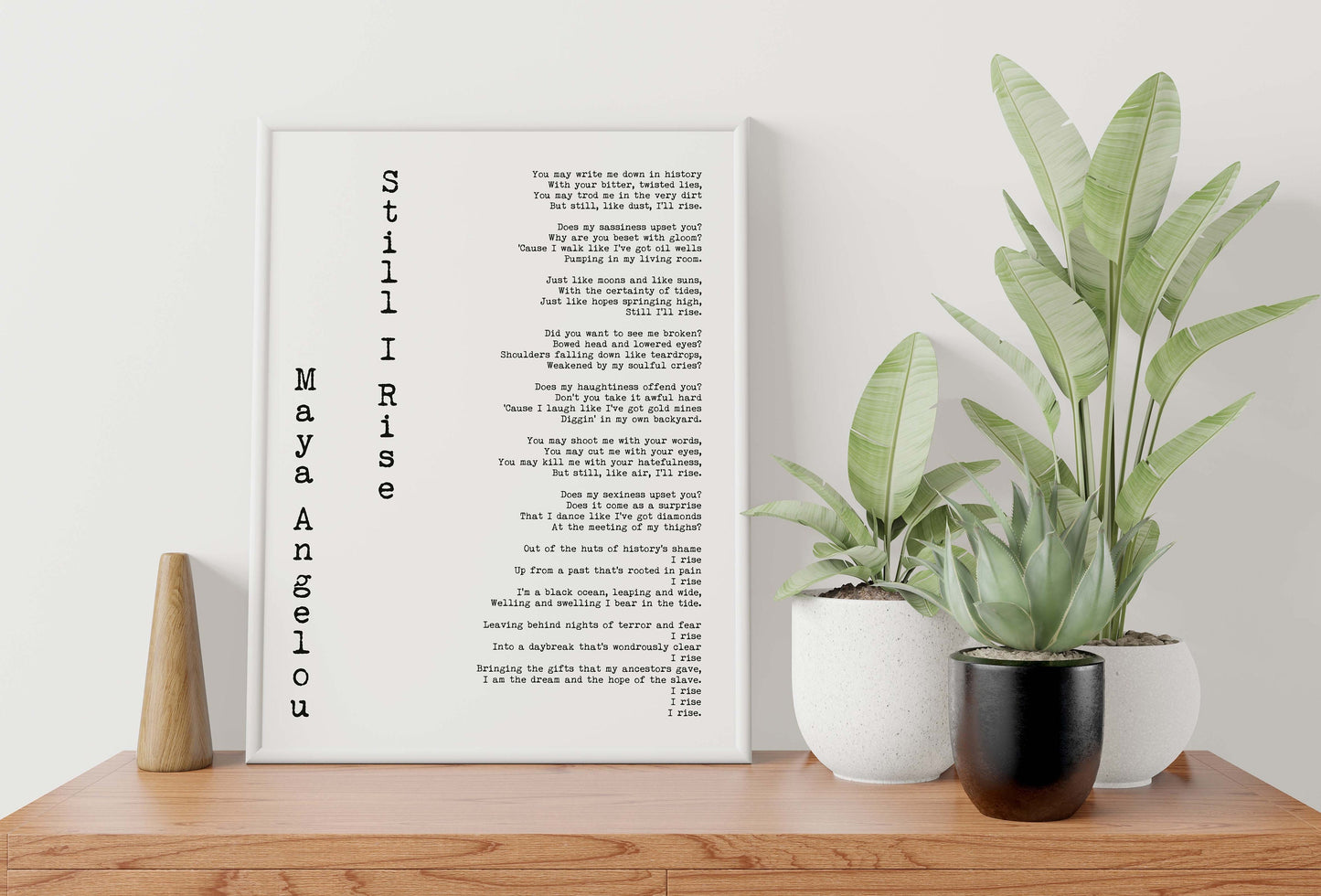 Still I Rise Poem Print – Maya Angelou Quote Poster