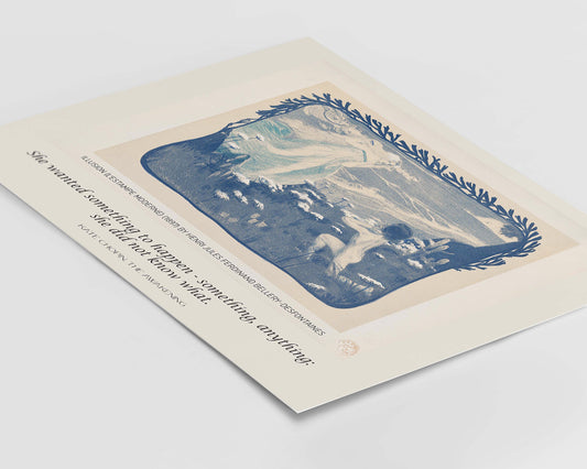 Kate Chopin Literary Art Print, The Awakening Quote with Desfontaines Drawing