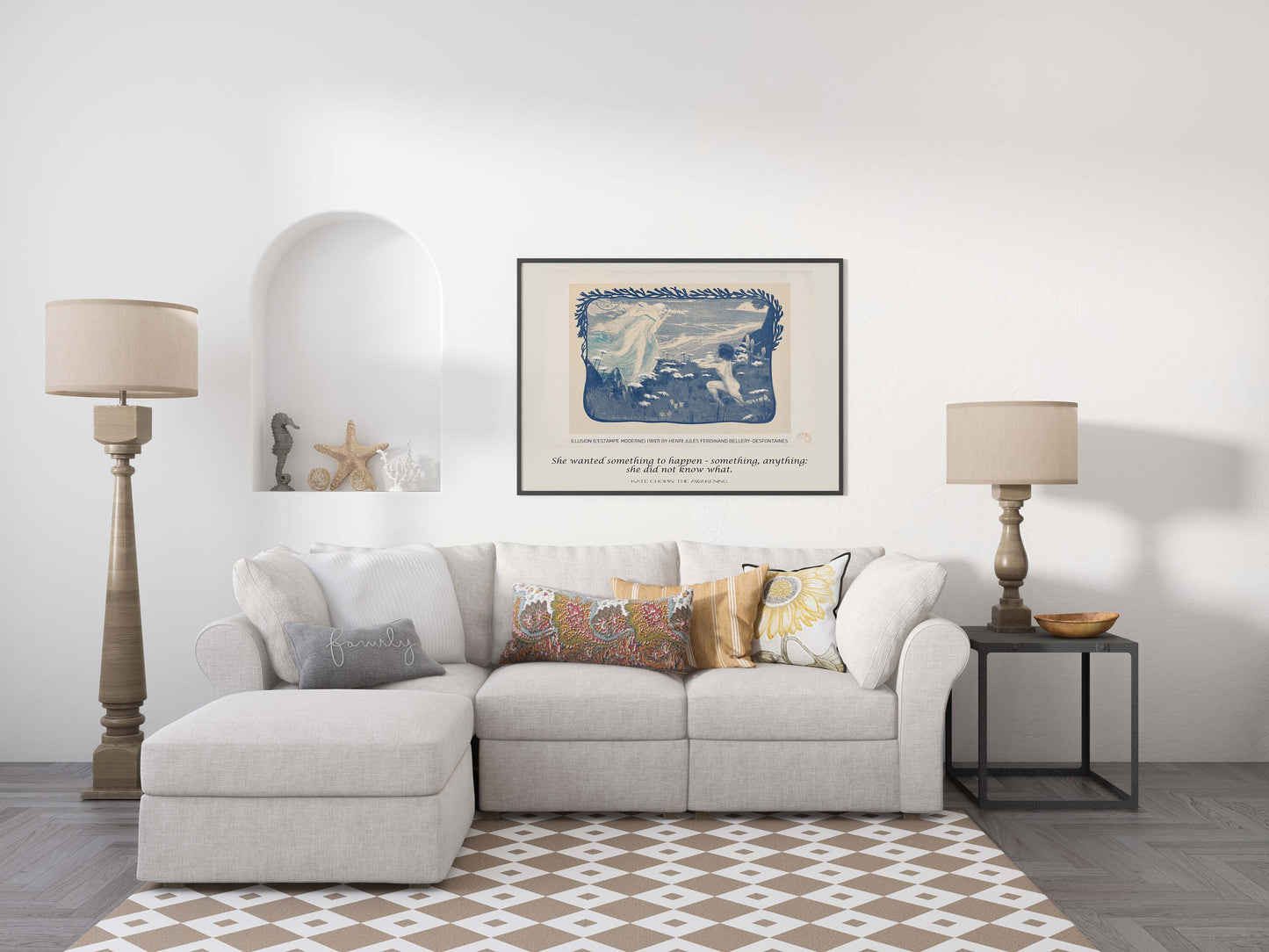 Kate Chopin Literary Art Print, The Awakening Quote with Desfontaines Drawing