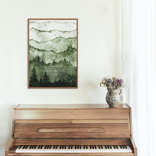 John Muir Print for Country Decor, In Every Walk With Nature Quote Wall Art Prints