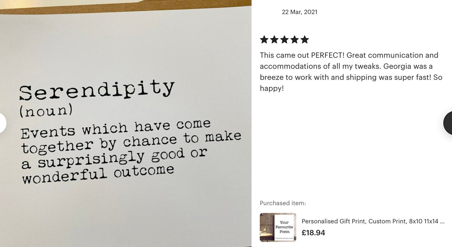 Custom Quote Print – Personalised Poem, Verse or Saying