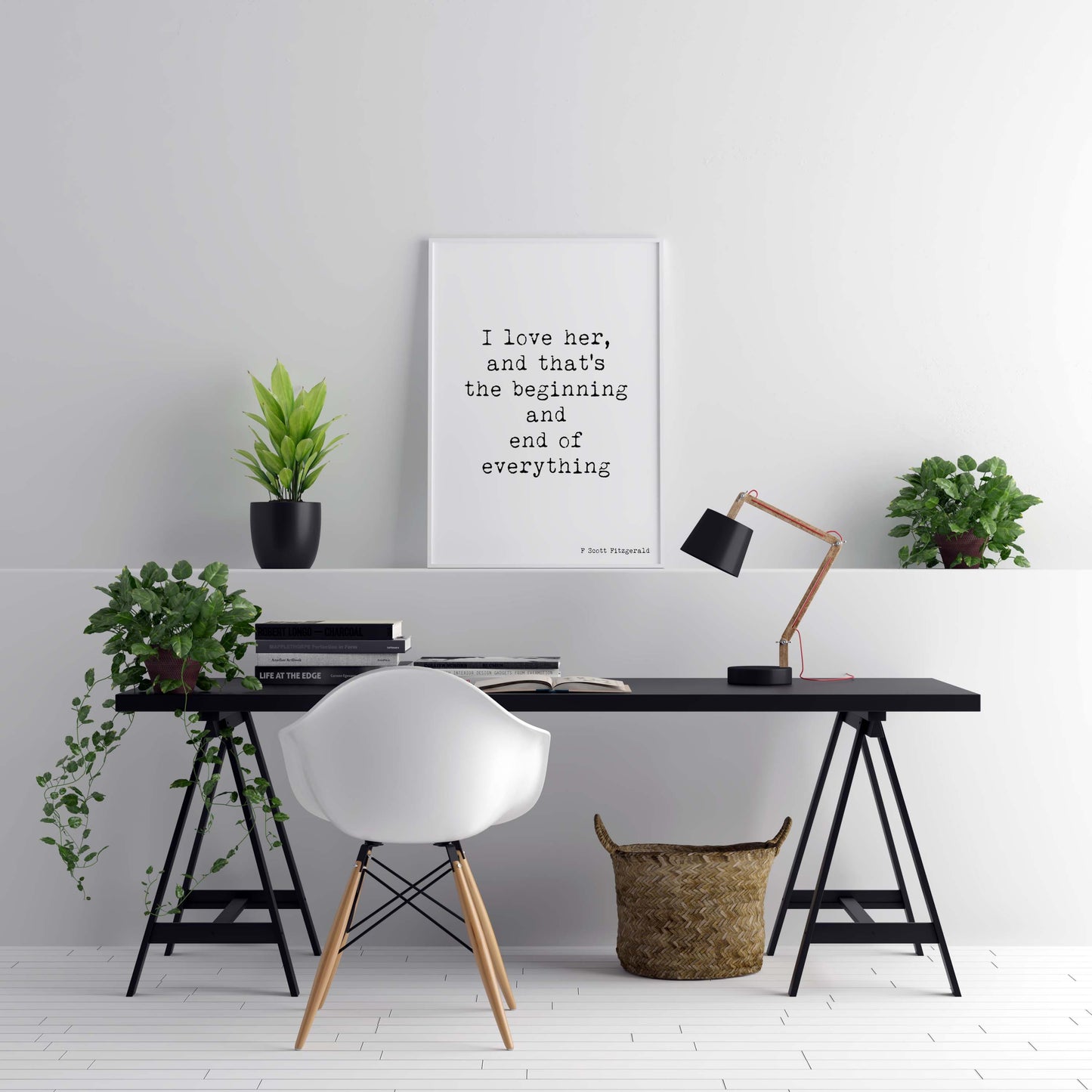 Romantic Quote Print – “I Love Her, And That’s The Beginning And End of Everything” – F. Scott Fitzgerald Wall Art