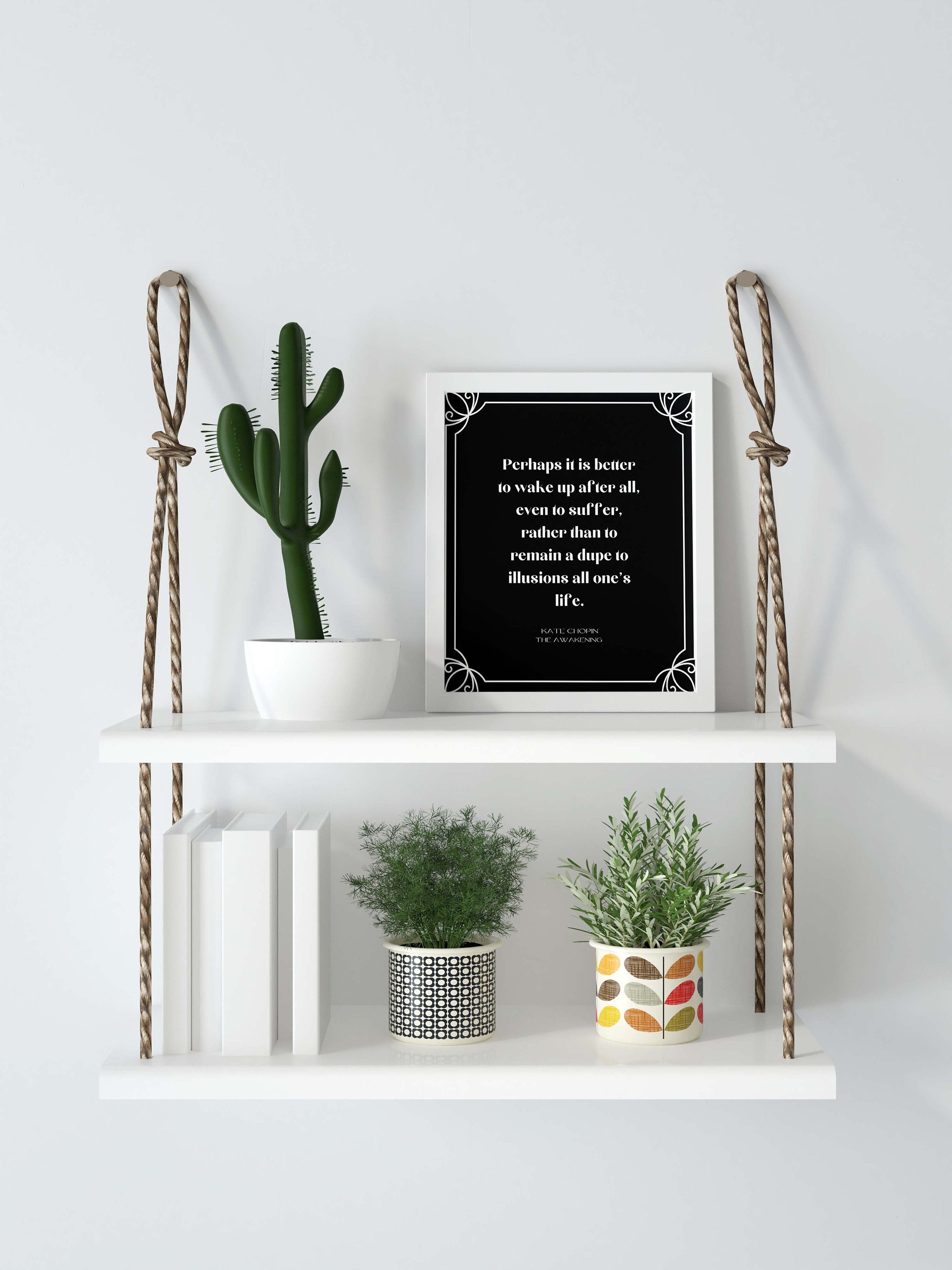Kate Chopin The Awakening Quote Unframed Typography Print, Inspirational Print Gift in Black & White