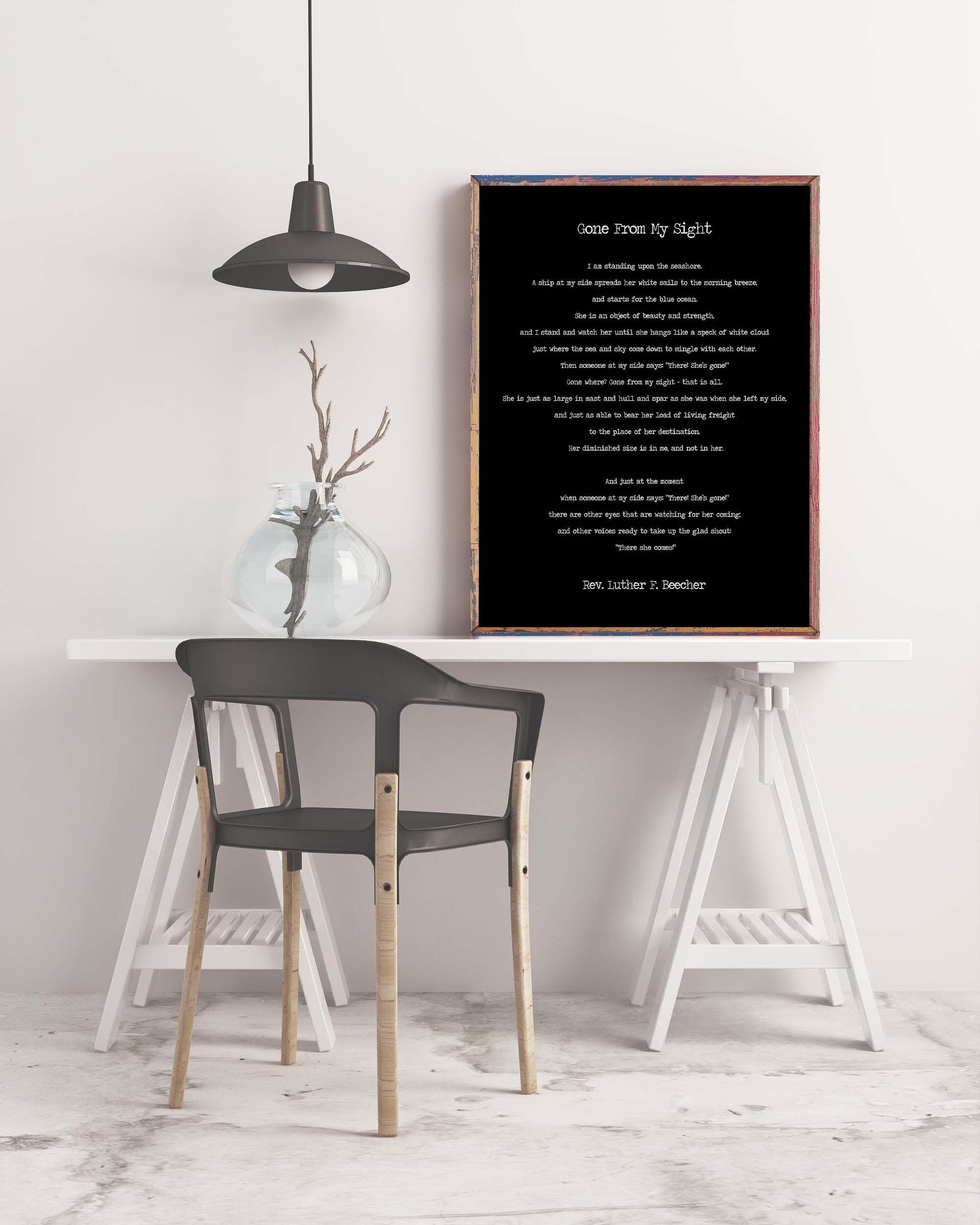 Gone From My Sight Poem Print – Rev. Luther F. Beecher Memorial Wall Art, Grief Comfort Gift