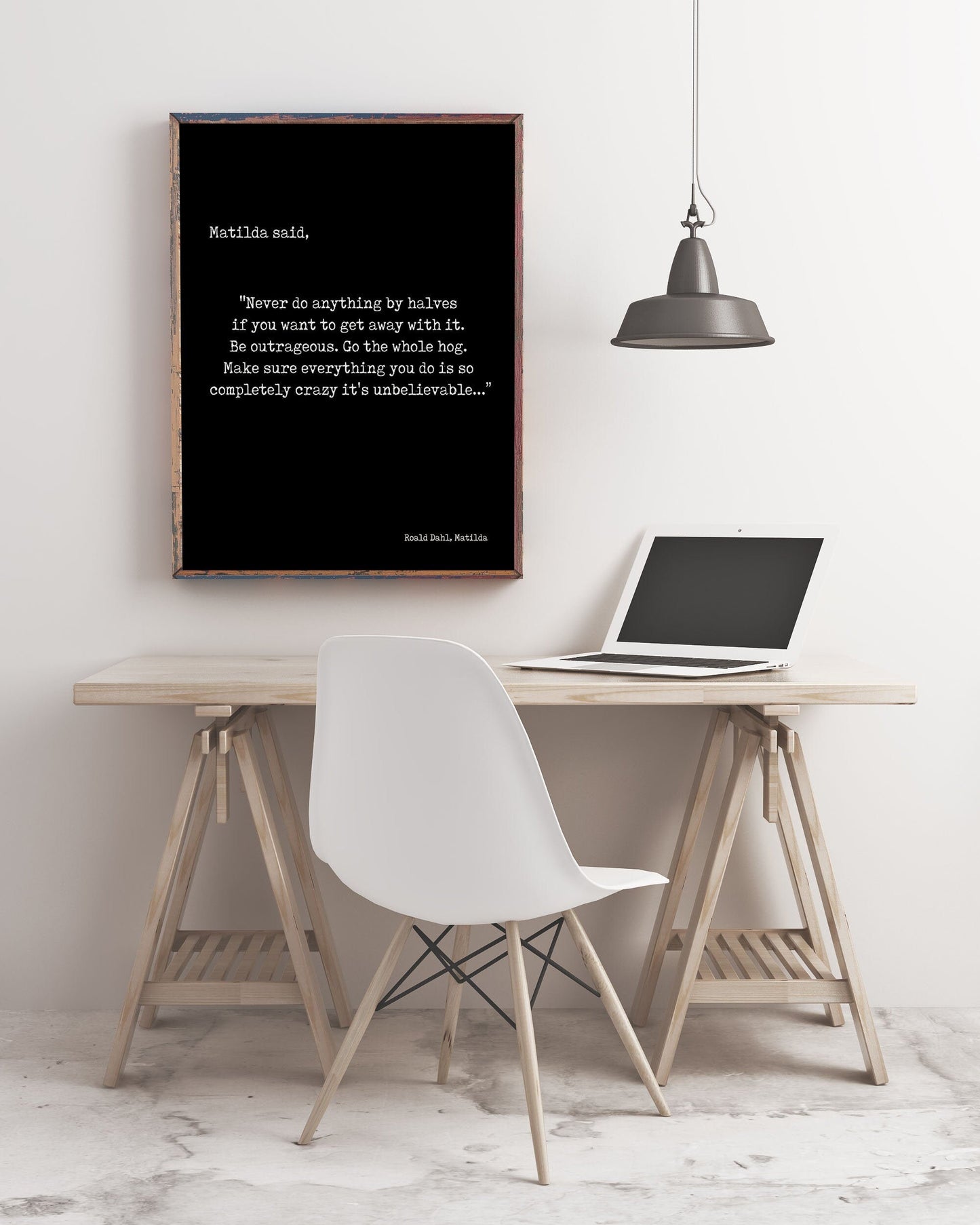 Roald Dahl Matilda Quote Art Print – Minimalist Black & White Bookish Decor