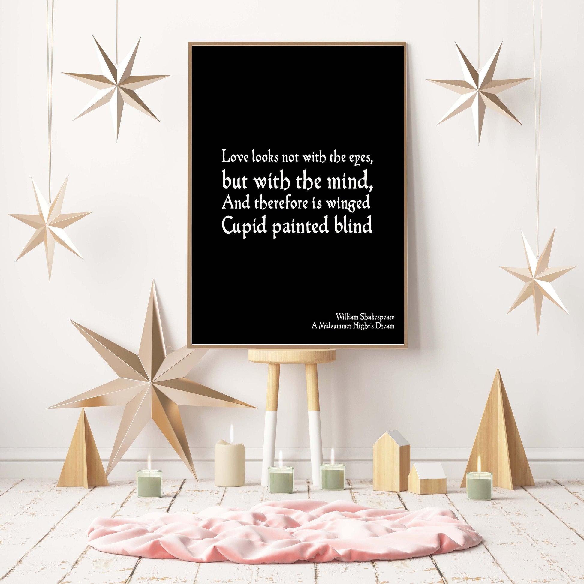 Shakespeare Love Quote Print – A Midsummer Night’s Dream, Literary Wall Art