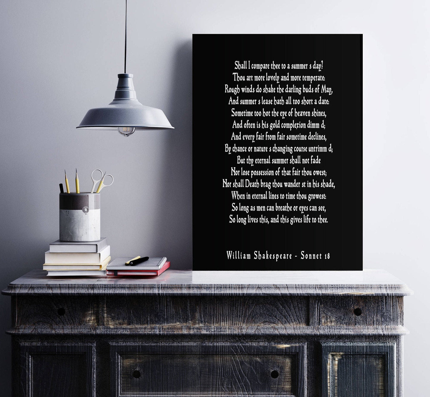 Shall I Compare Thee Shakespeare Print Love Poem, Sonnet 18 Gallery Wall Idea