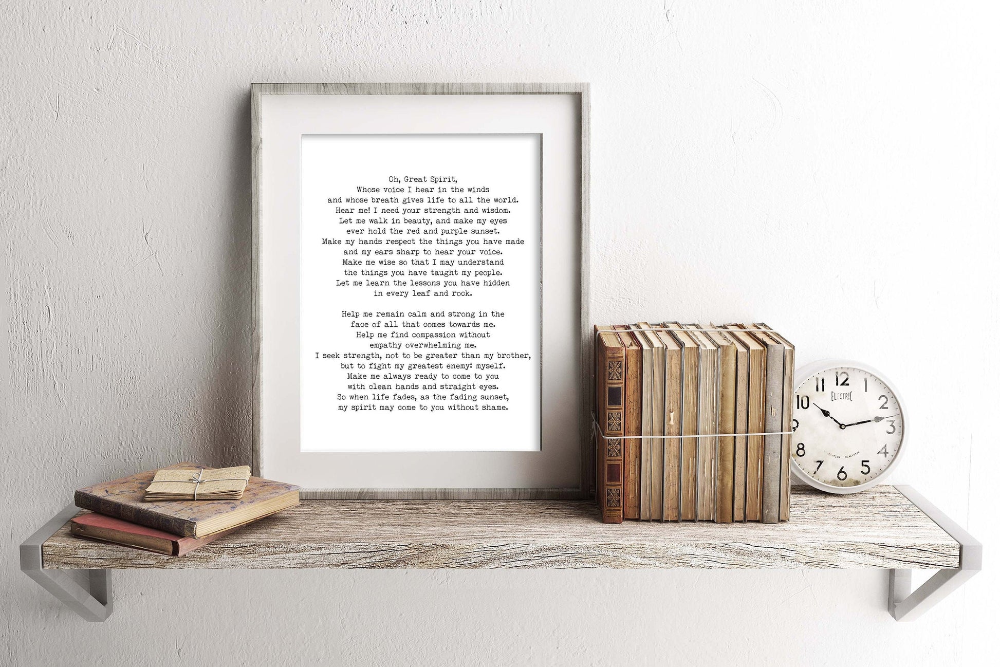 Oh Great Spirit Native American Spiritual Quote Prayer Wall Art Print