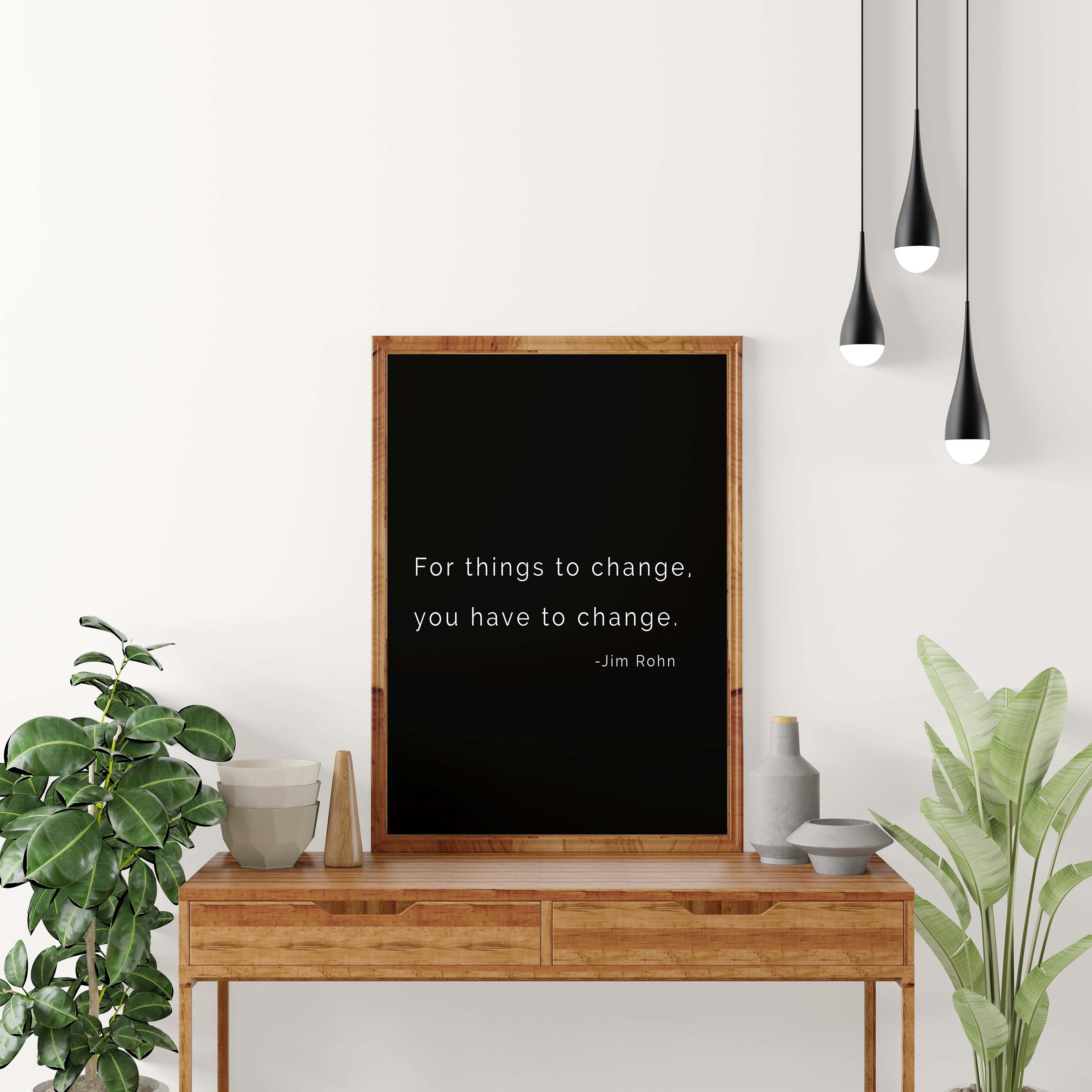 Jim Rohn Success Quote Print, Black & White Motivation Print
