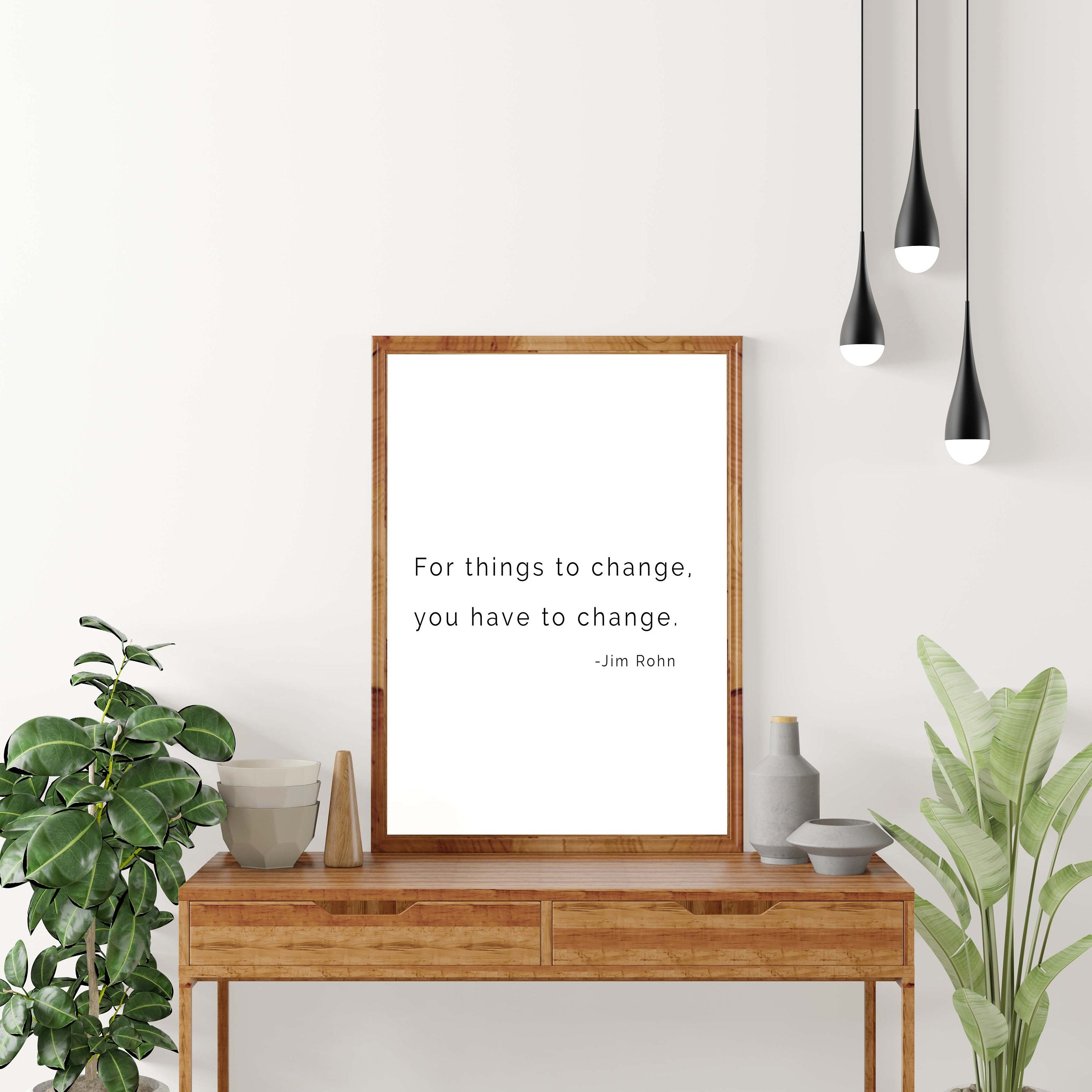 Jim Rohn Success Quote Print, Black & White Motivation Print